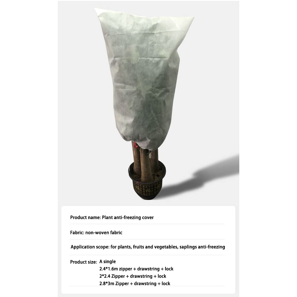 Multi-Size Plant Frost Protection Cover with Zipper & Drawstring - Winter Plant Blanket for Trees, Shrubs & Outdoor Plants - Cold Weather Wind & Frost Shield for Garden, Patio & Backyard