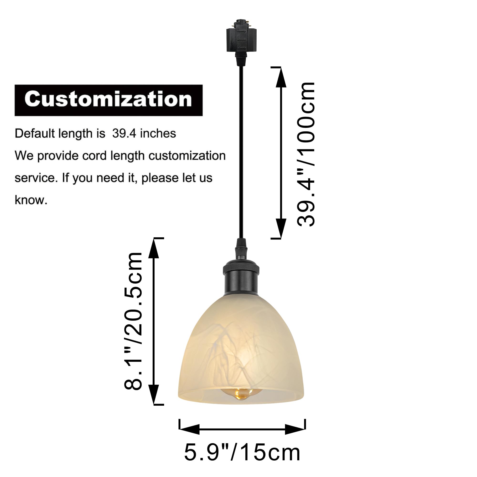 Kiven 3-Light H-Shaped Modern Track Lighting Pendant Set - Black Contemporary Track Lights for Kitchen Island, Hallway & Dining Room Decoration