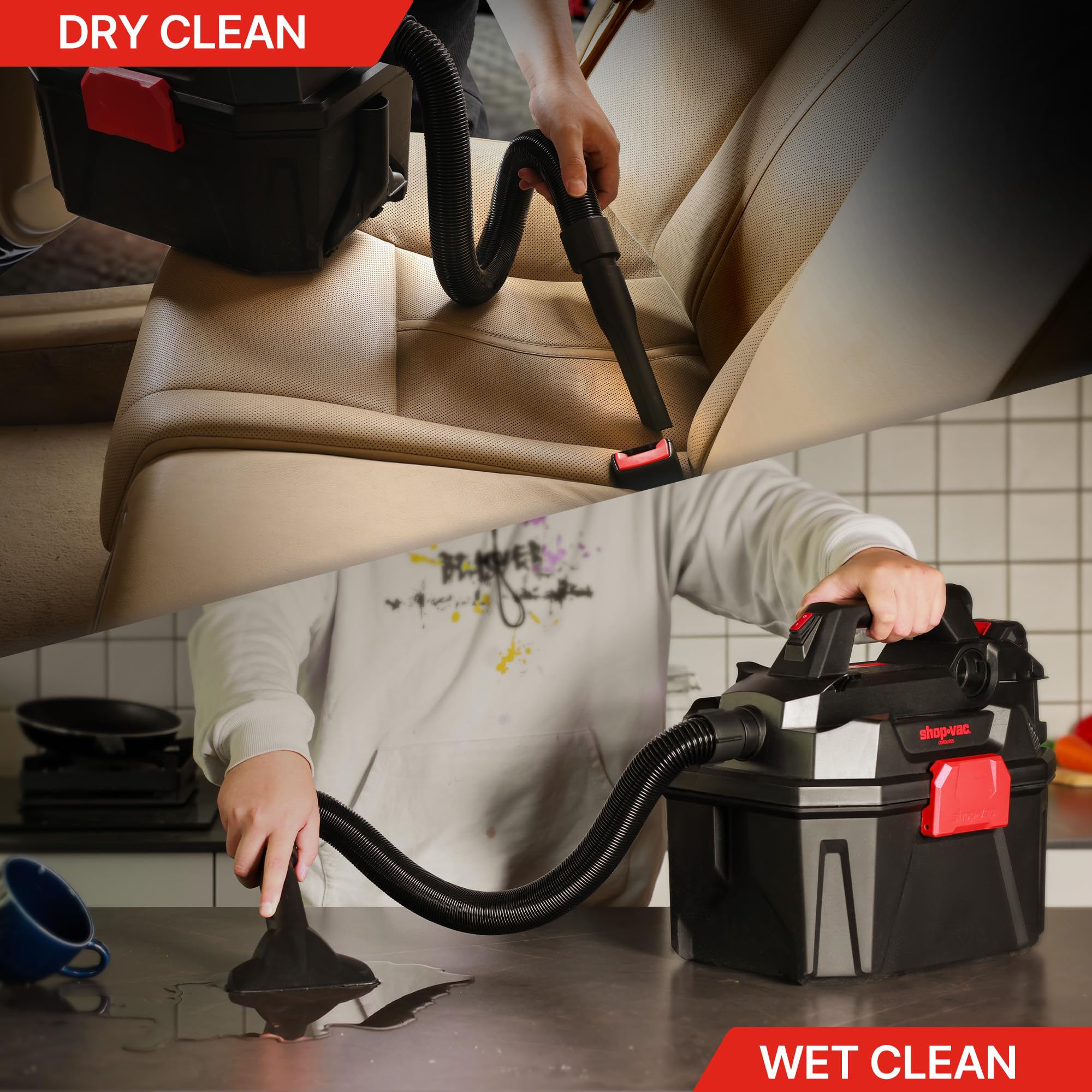 20V Cordless Wet Dry Vacuum - 3-in-1 Portable Shop Vac with Battery & Charger - Perfect for Garage, Car & Workshop Cleaning