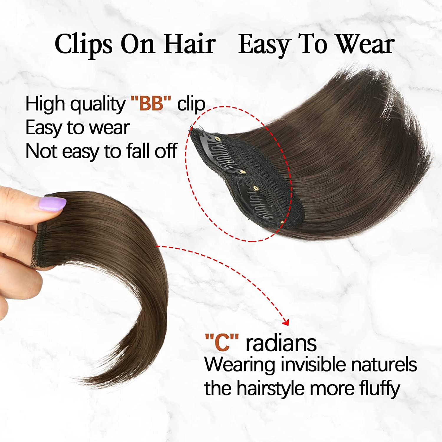 Majik Human Hair Seamless Thick Hair Toppers for Women - 4 Inch Brown Hair Patches & Volumizer (Set of 2) | Perfect for Side Cover, Thinning Hair & Daily Styling | Natural-Looking Hair Enhancement for Work & Social Events