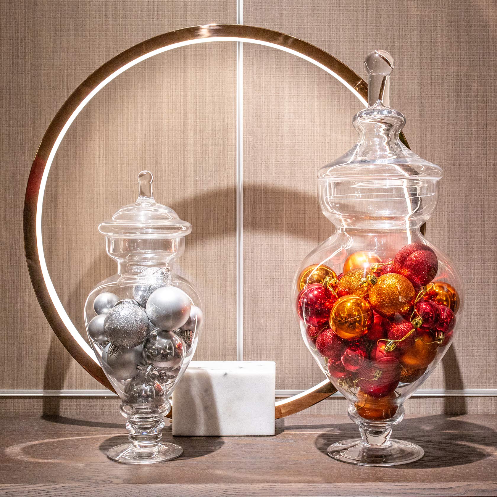 Premium Diamond Star Large Clear Glass Apothecary Jars - 15