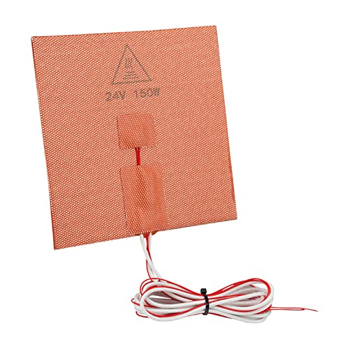 150W 24V Silicone Heater Pad for 3D Printer - 150x150mm DIY Heating Mat with 3M Adhesive | Perfect for 3D Printer Hot Bed, Enclosure Heating & Electronics Projects