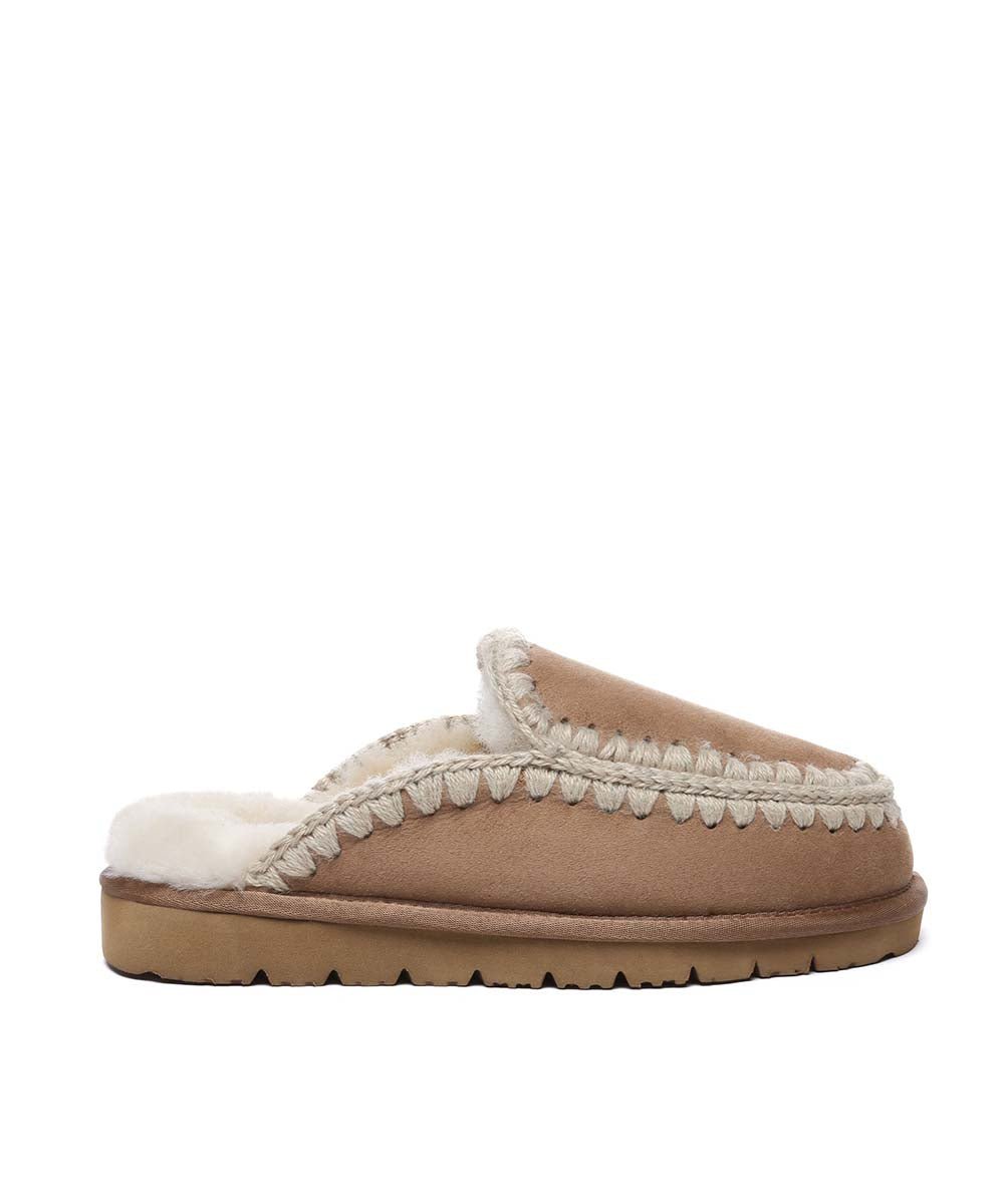 Women's UGG Stitch Slippers - Cozy Fleece-Lined House Shoes for Winter Comfort | Perfect for Indoor Lounging & Relaxation at Home