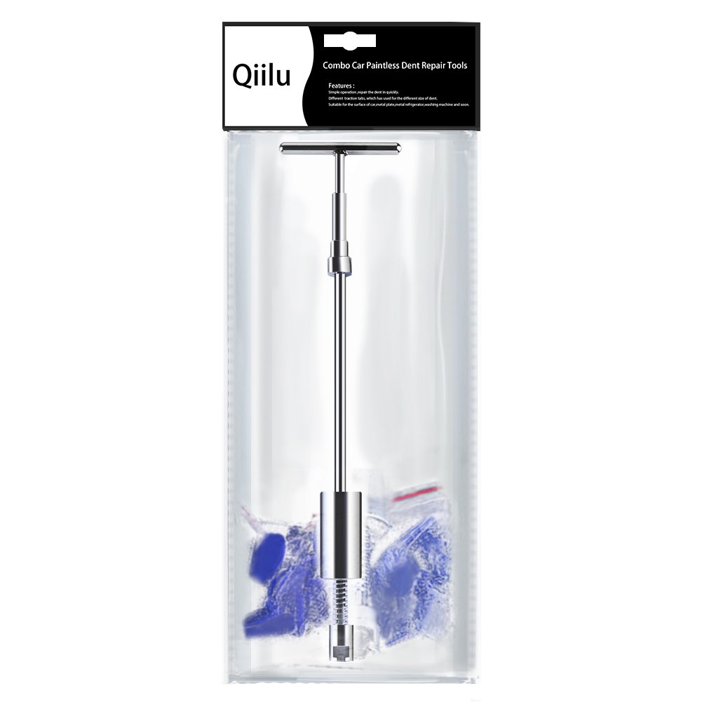 Qiilu 18-Piece Car Dent Repair Kit - T-Bar Slide Hammer Tool for Auto Body, SUV & Vehicle Hail Damage Removal | Professional Dent Puller for DIY Auto Repair at Home or Garage