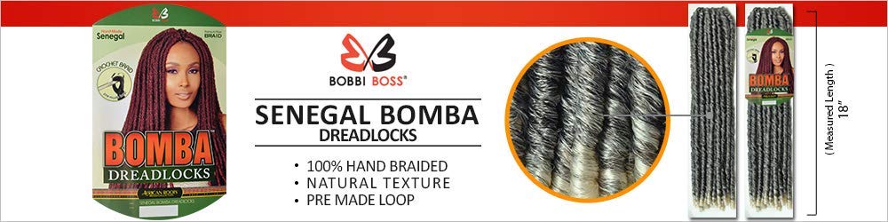 Bobbi Boss Synthetic Crochet Braids - 6-Pack Faux Locs Senegal Bomba Dreadlocks (27
