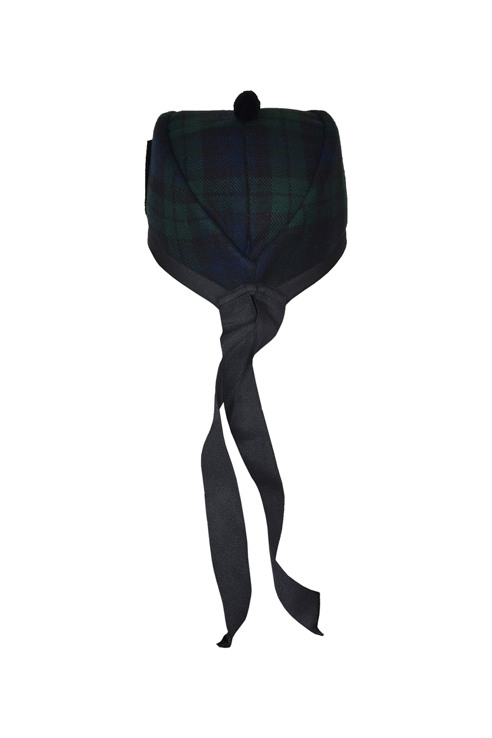 Scottish Glengarry Hat - Traditional Wool Blend Cap with Red Pompom & Side Bow for Men | Perfect for Highland Outfits, Weddings & Celtic Events