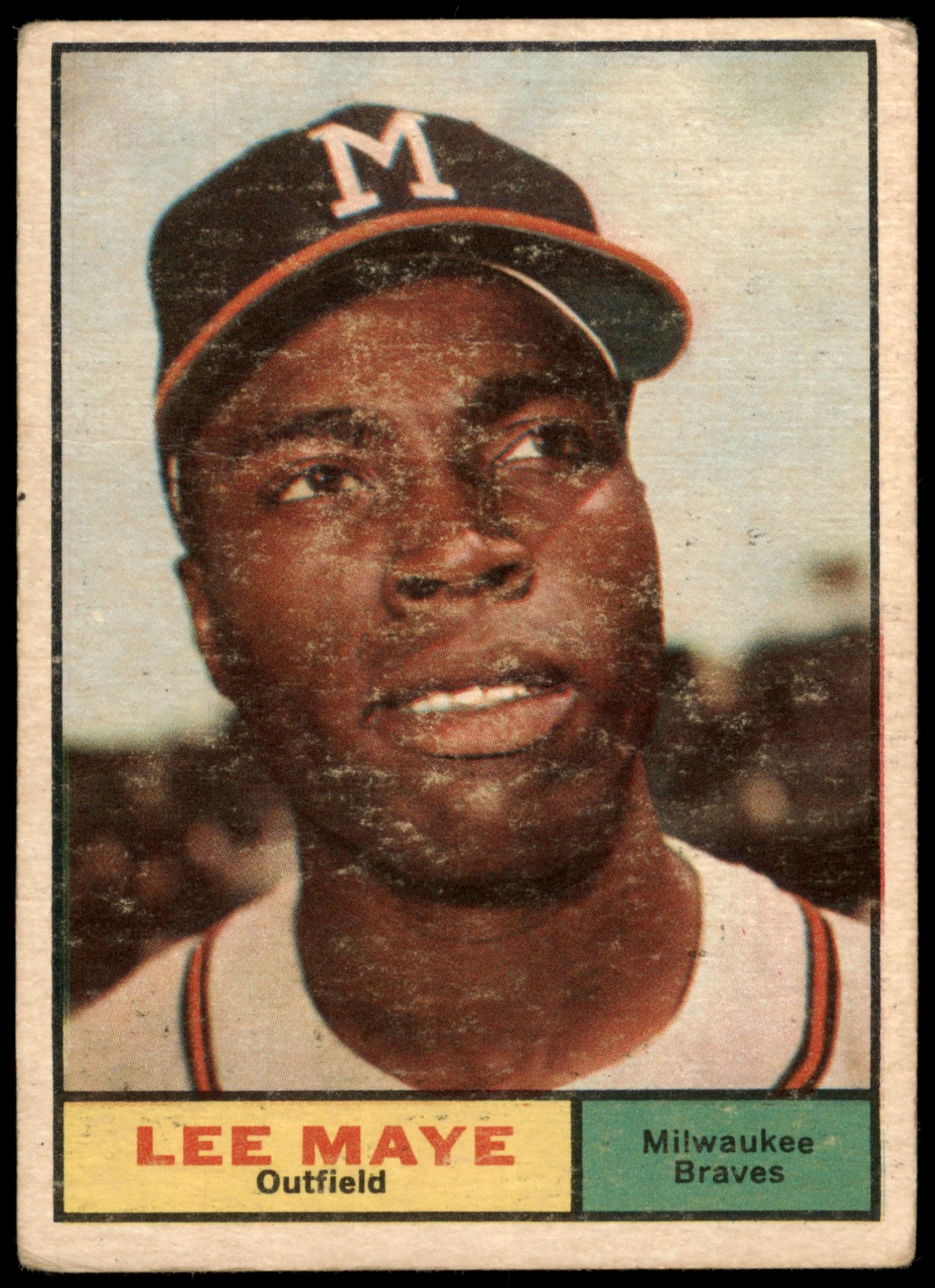 1961 Topps #84 Lee Maye Milwaukee Braves Baseball Card - Good Condition - Vintage MLB Collectible for Sports Memorabilia & Fan Display