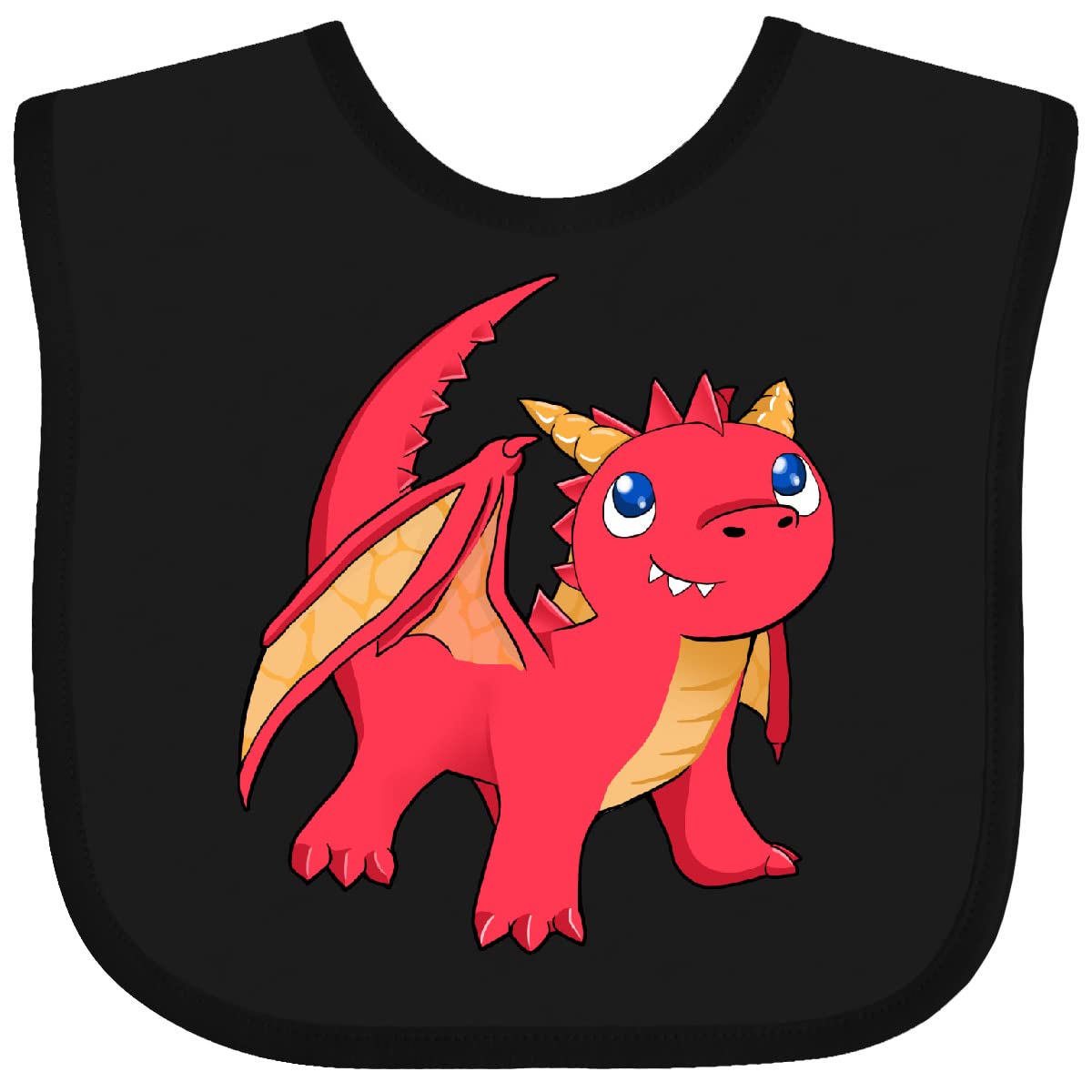 Inktastic Cute Baby Red Dragon Baby Bib - Soft & Absorbent Drool Bib for Infants & Toddlers - Perfect for Feeding, Teething & Everyday Use
