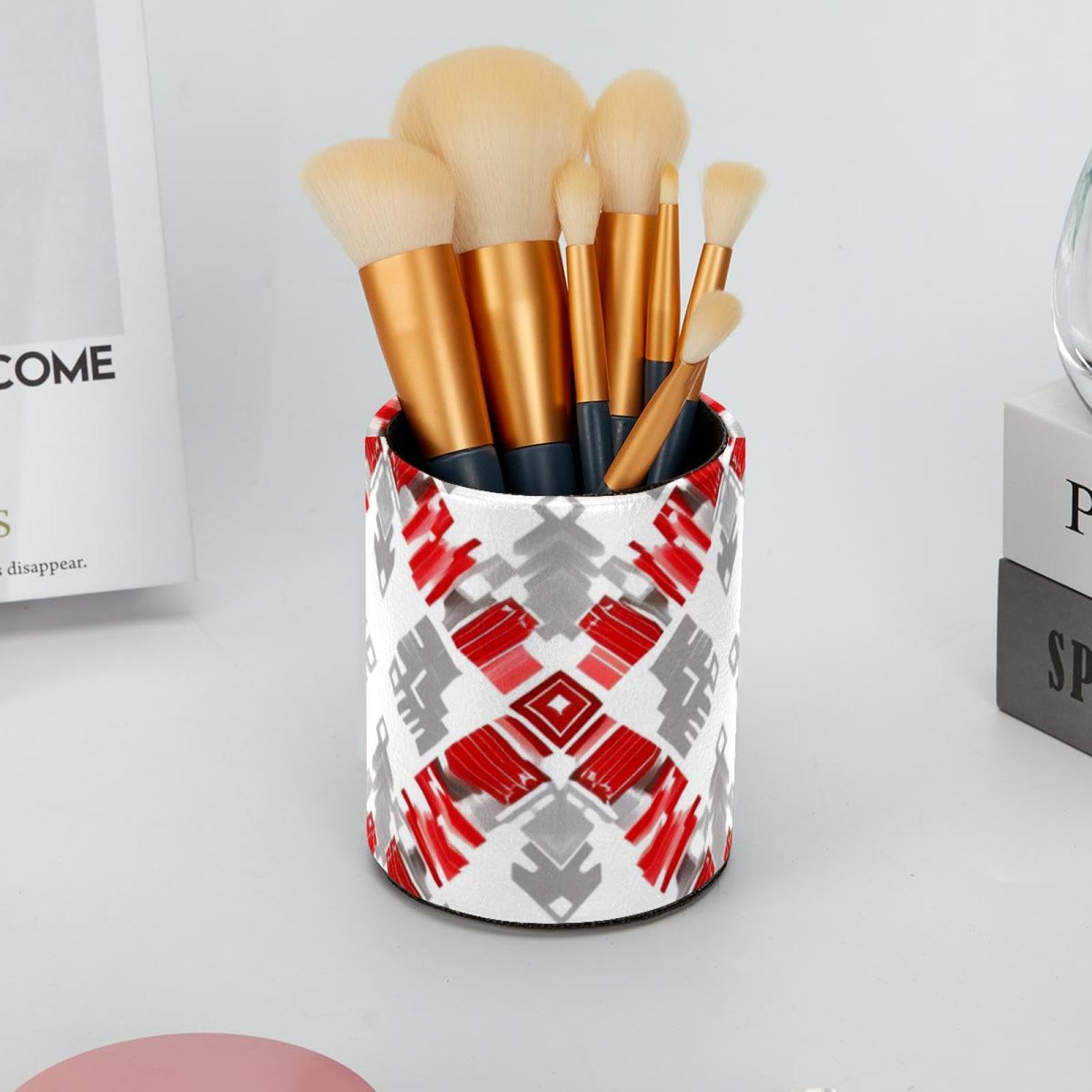 Makeup Brush Holder & Pen Organizer for Desk - Bowling Ball Sport Graphic Pen Cup - Perfect for Makeup Artists, Office & Sports Enthusiasts