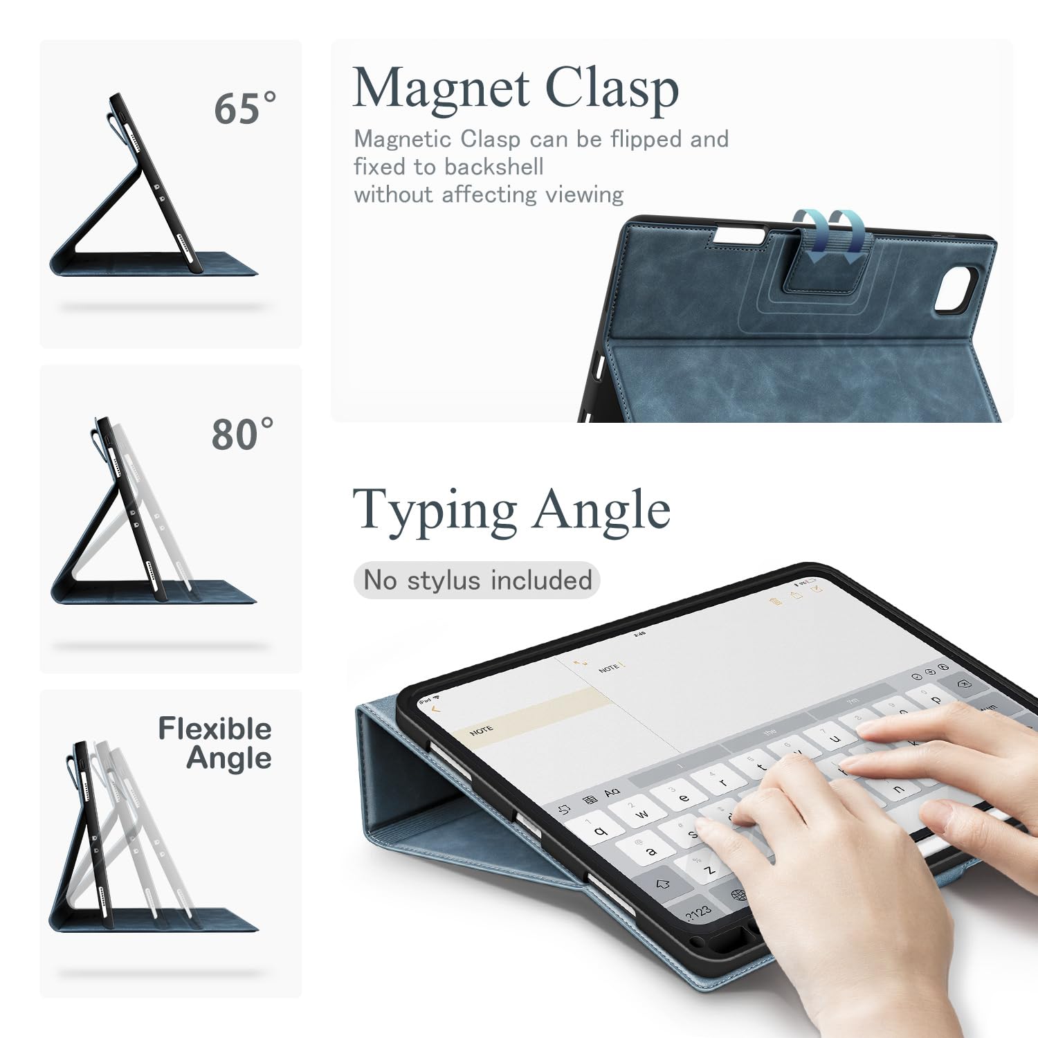 Premium PU Leather iPad Pro 11 Inch Case (2022/2021/2020/2018 Models) with Apple Pencil Holder & Auto Sleep/Wake - Protective Cover for iPad Pro 11