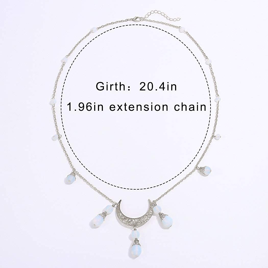 Boho Crystal Moon Head Chain - Silver Crescent Tassel Forehead Jewelry for Women & Teens | Festival Hair Accessories, Halloween Costume, Music Festival, Bridal Headpiece, Party Wear