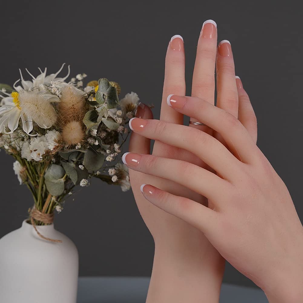 Realistic Silicone Fake Hand Female Model - Life Size Mannequin Hand for Acrylic Nails, Jewelry Display & Art Sketches - Perfect for Nail Salons, Jewelry Stores & Art Studios