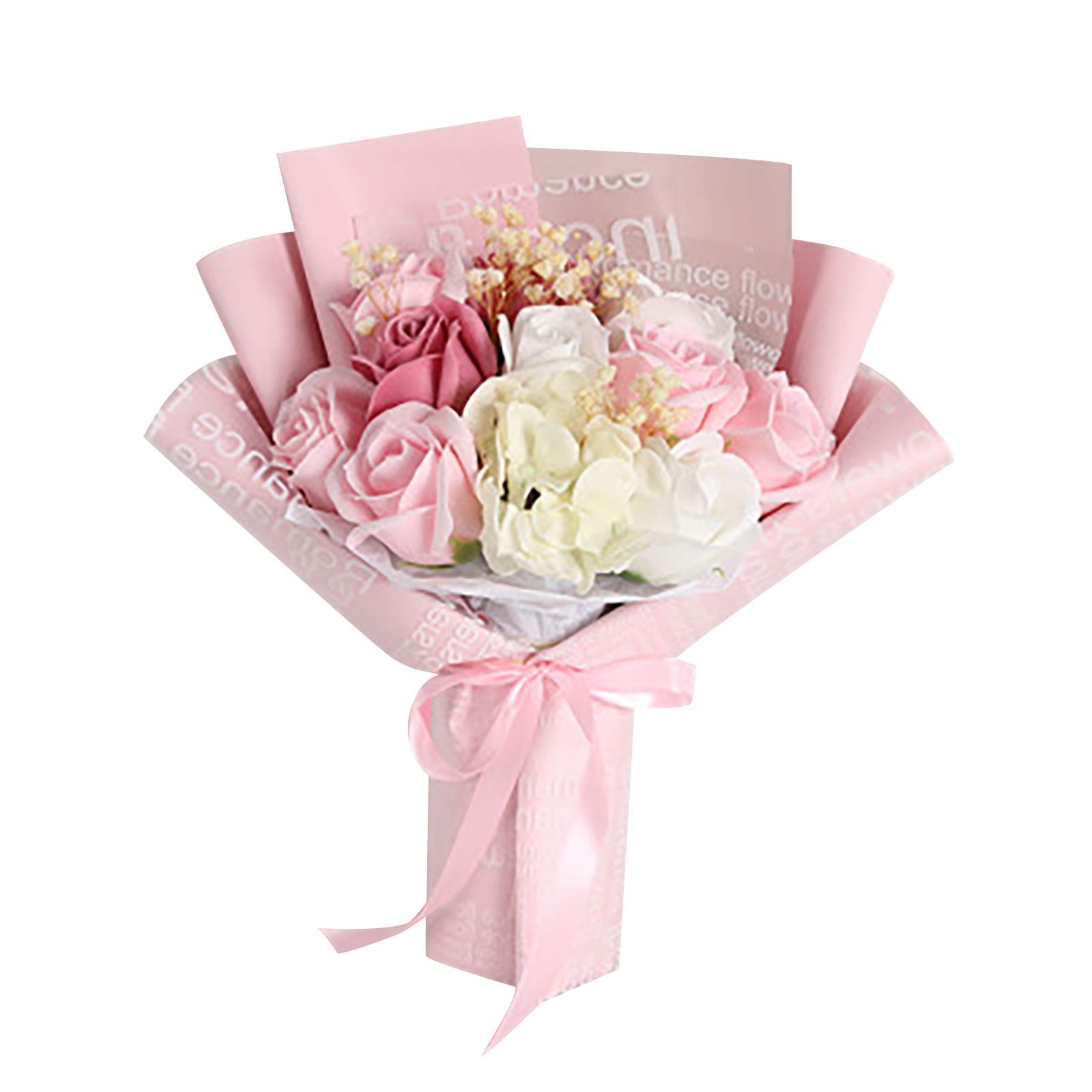 Mother's Day Artificial Flower Bouquet - Preserved Carnation & Rose Soap Flowers, Pink Blooms for Creative Gifts (Birthday, Anniversary) - Perfect for Home Decor, Wedding Centerpieces & Romantic Surprises