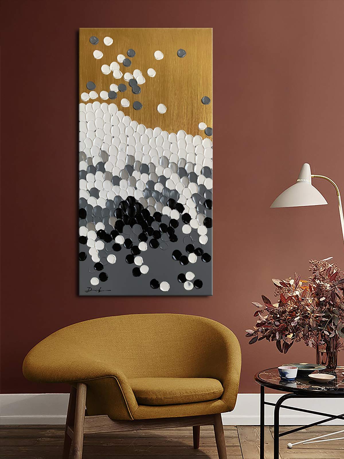 Hand Painted Textured Canvas Abstract Wall Art - Modern Contemporary Framed Painting for Living Room Decor | Perfect for Home, Office & Gift Giving