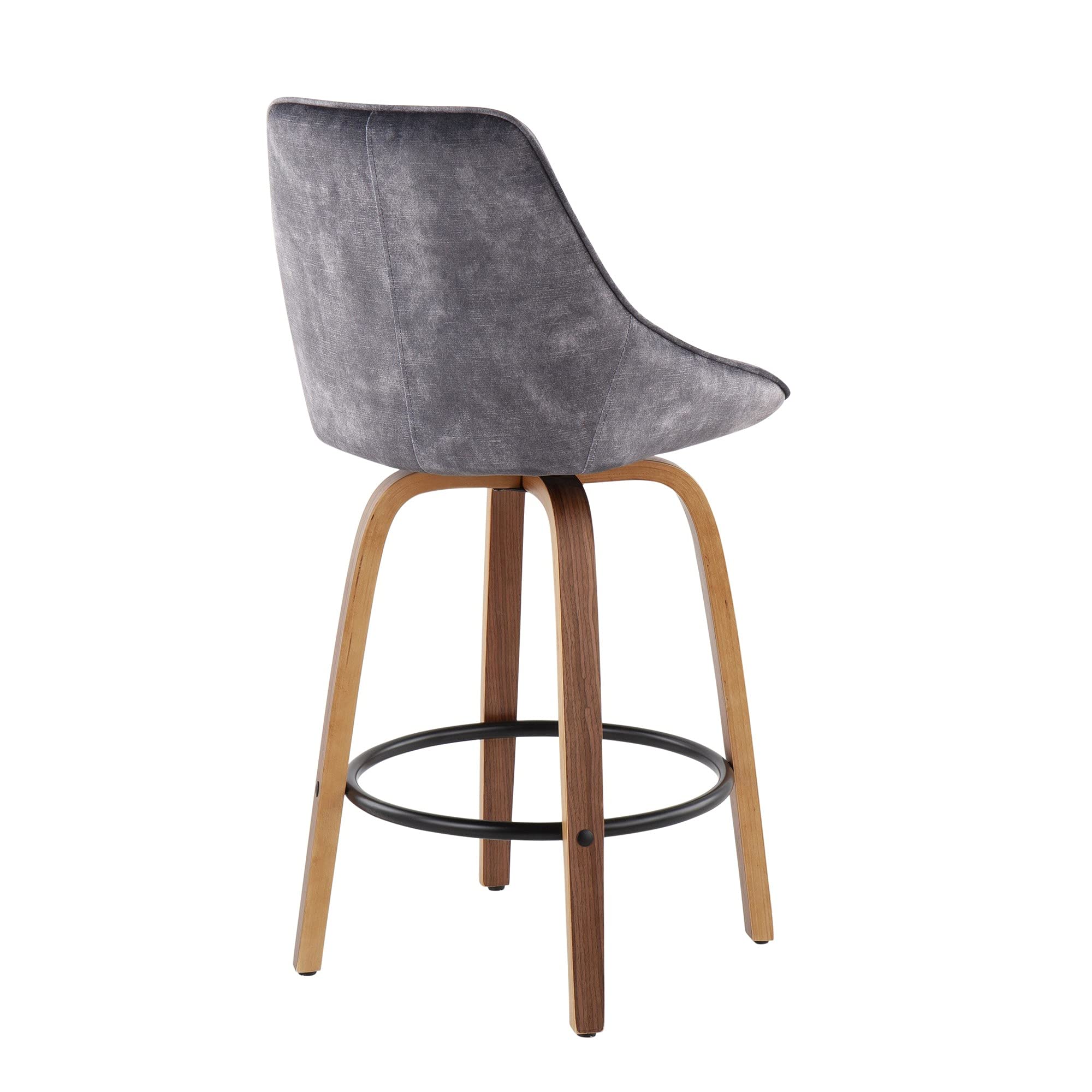 Black Metal Counter Stools Set of 2 - LumiSource Diana Bar Height Kitchen Stools for Counter & Island - Modern Dining & Breakfast Nook Seating