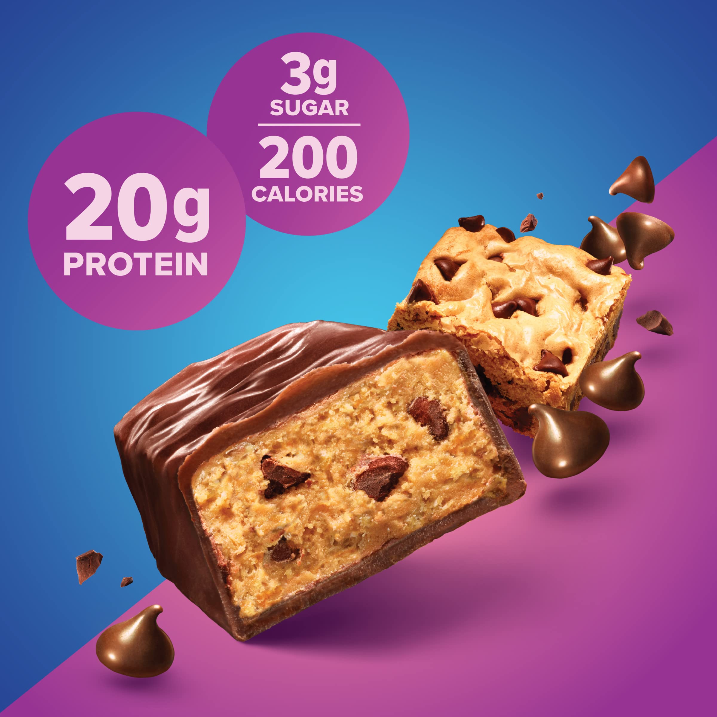 Pure Protein Bars - High Protein, Low Sugar, Gluten Free Snacks for Energy | Chewy Chocolate Chip (12 Pack)