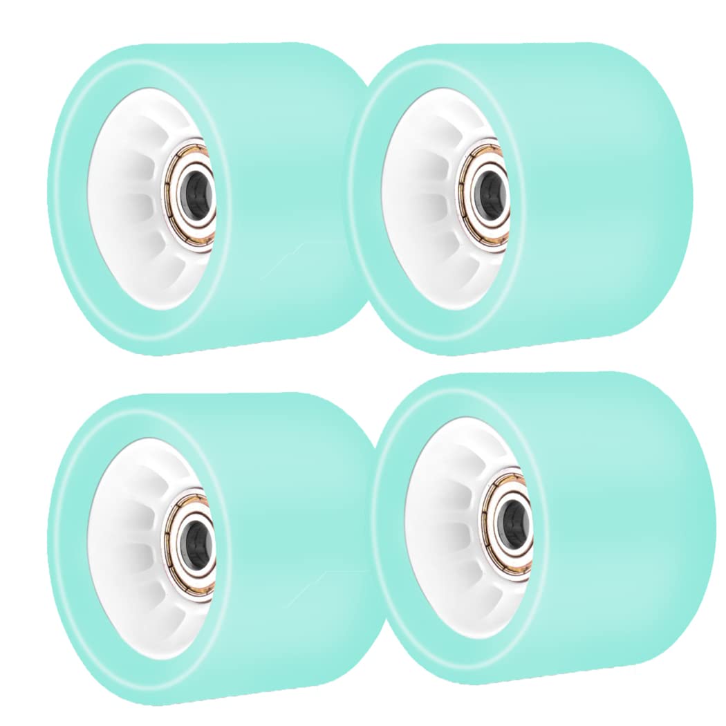 KEZaiZHe 70mm 80A Longboard Skate Wheels with Bearings - 4 Pack Green Cruiser Wheels for Smooth Riding | Perfect for Commuting, Downhill & Street Skating