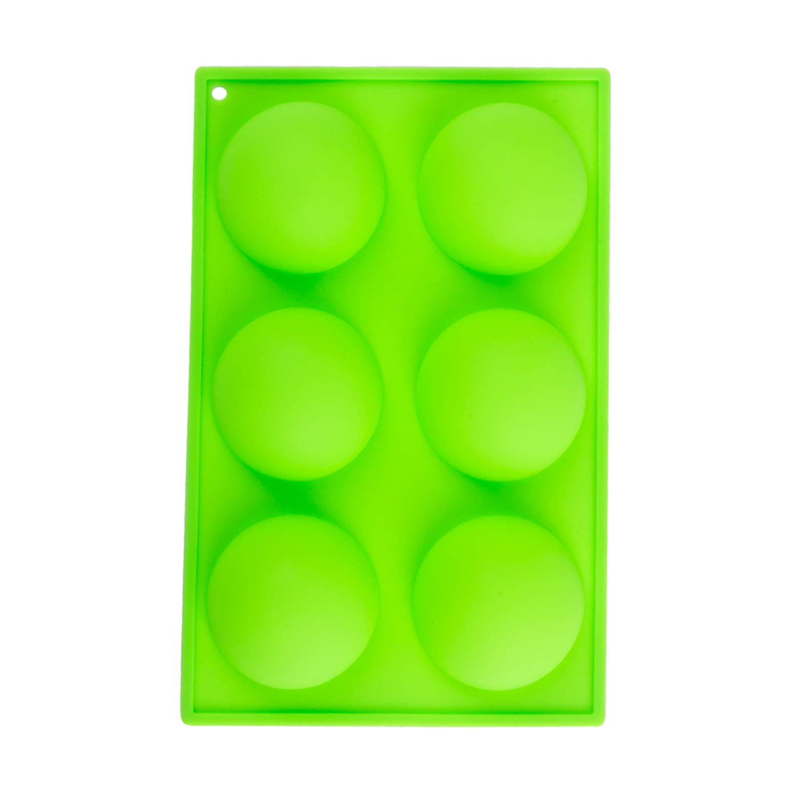6-Cavity Silicone Chocolate Mold for Baking - Reusable Break Apart Gummy Candy, Cupcake Toppers, Ice Cubes & Brownies - Perfect for Parties, DIY Treats & Holiday Desserts (Green)