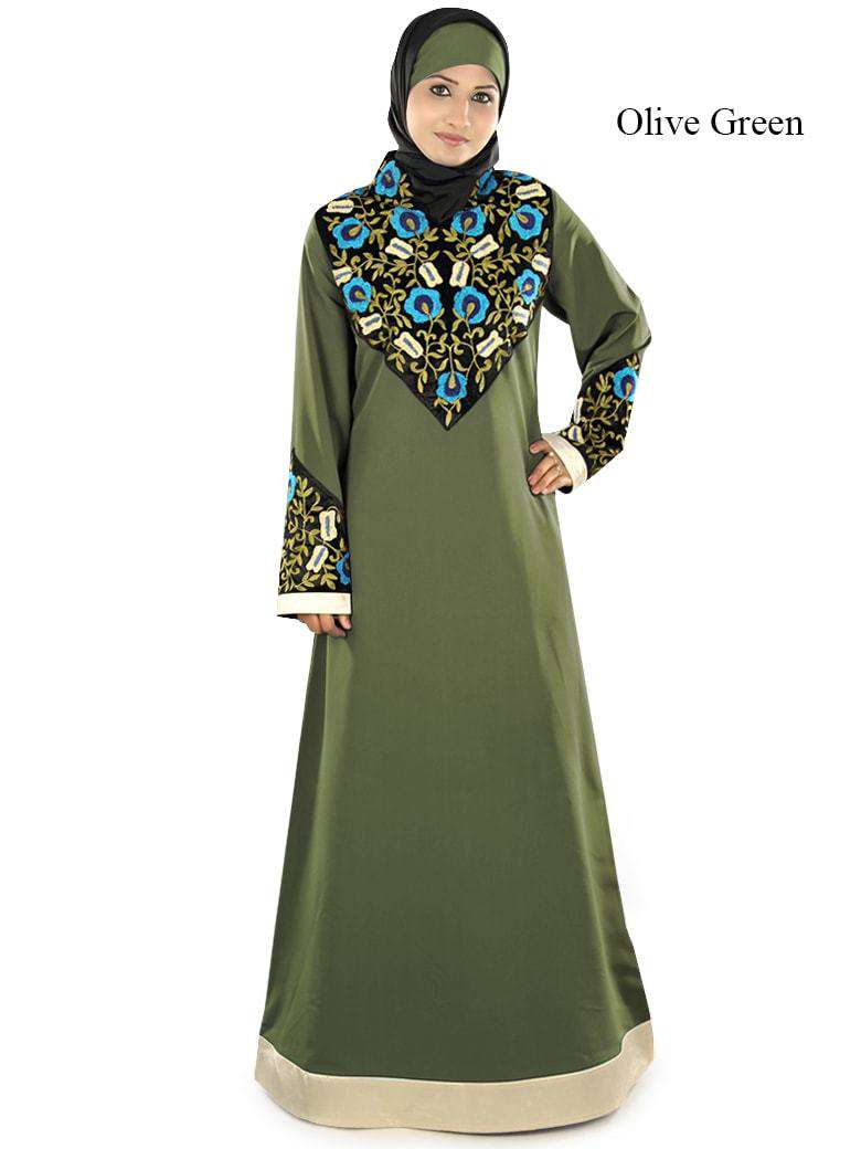 Elegant Ayah Eid Abaya for Women - Islamic Prayer Dress with Embroidery - Perfect for Eid Celebrations, Mosque Prayers & Special Occasions