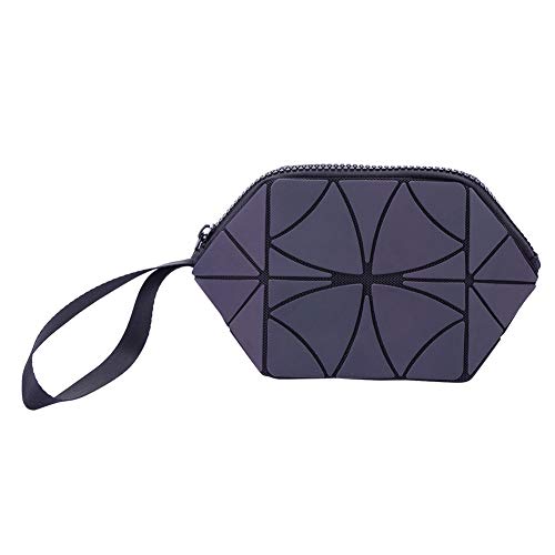 Waterproof Portable Geometric Striped Makeup Bag - Large Capacity Travel Cosmetic Organizer for Women | Perfect for Leisure Travel, Gym, Beach & Everyday Essentials Storage