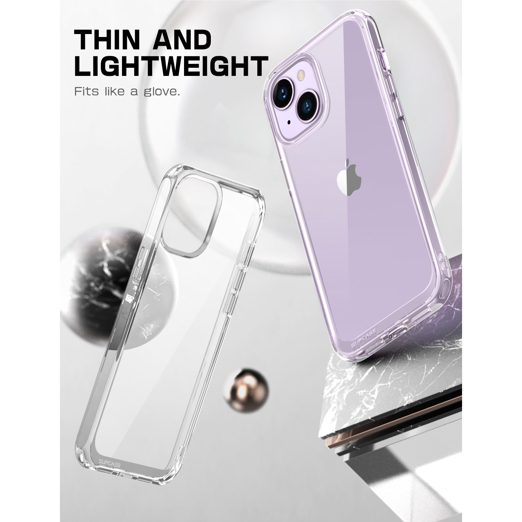 iPhone 14 Plus Case 6.7 Inch - Slim Clear Protective Cover with Shock Absorption | Unicorn Beetle Style in Deep Purple | Perfect for Daily Use, Travel & Outdoor Activities