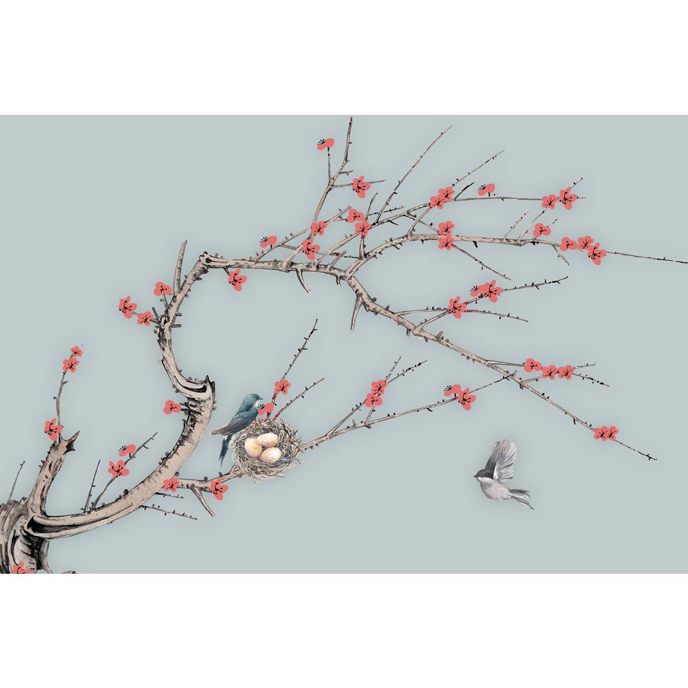 IDEA4WALL Chinese Style Removable Wallpaper - Peel and Stick Wall Mural for Bedroom (100x144 inches) - Perfect for Home Decor, Living Room & Nursery