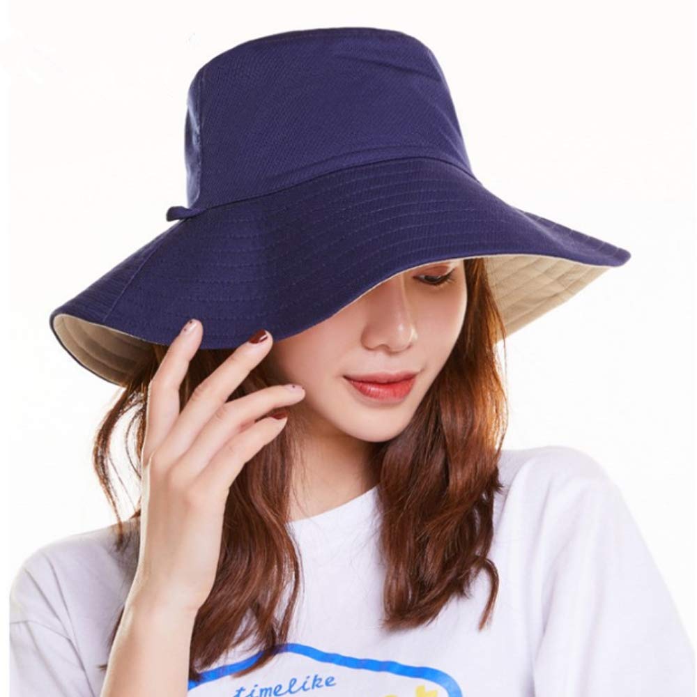 YEKEYI Packable Extra Large Wide Brim Floppy Sun Hat - UPF 50+ Reversible Beach Hat for Women, Summer Outdoor Sun Protection for Beach, Pool, Travel & Gardening
