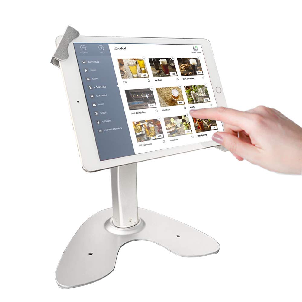 Universal Tablet POS Stand Holder with Lock & Key - Secure Anti-Theft Desktop Enclosure for iPad, iPad Air, iPad Mini, Samsung Galaxy & 7-10