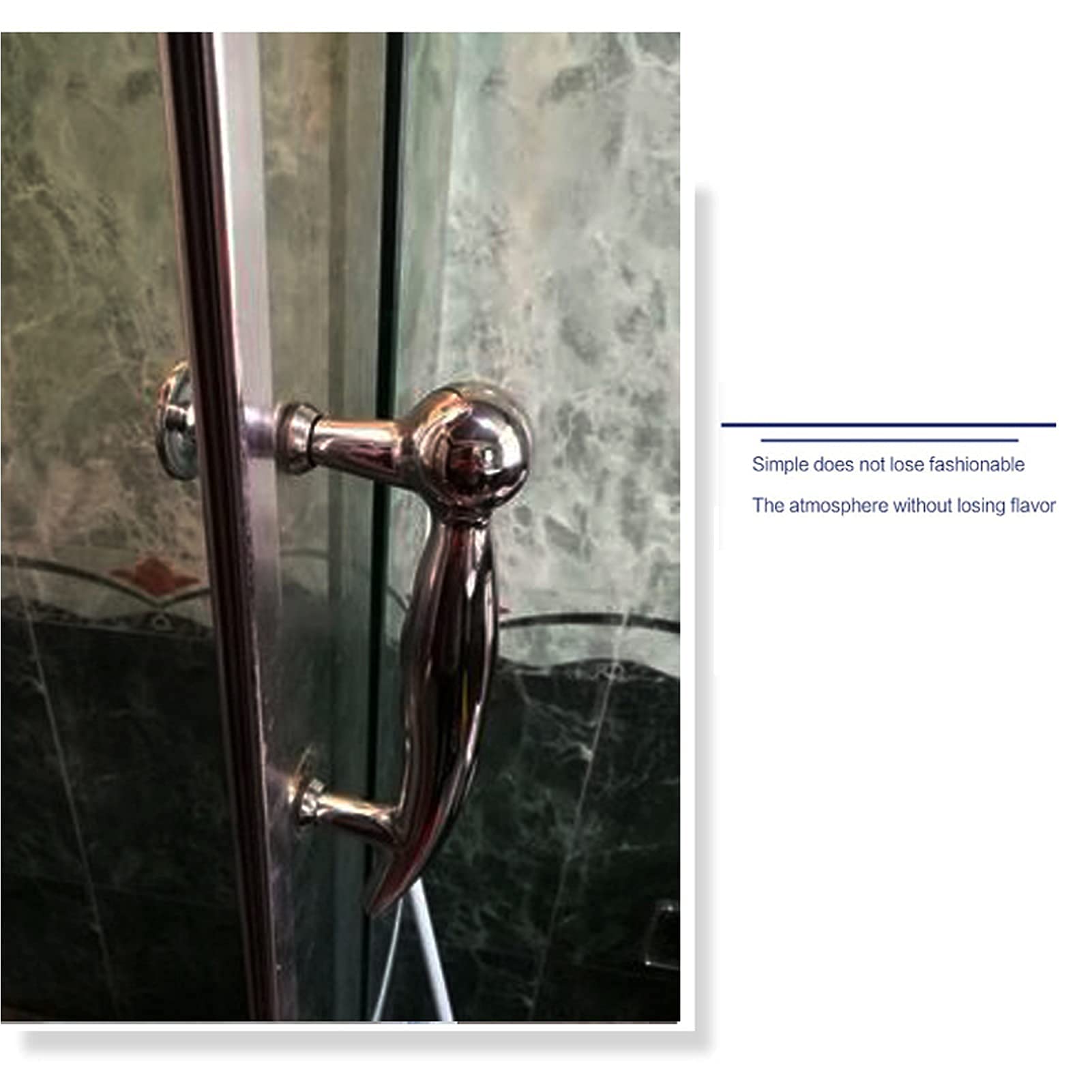 Stainless Steel Shower Door Handle - Heavy Duty Push Pull for Bathroom Glass Doors (145mm) - Replace Old Handles