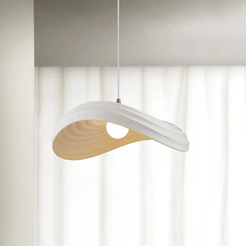 Modern Wave-Shaped White Pendant Light for Dining Room - Elegant Ceiling Lighting Fixture for Kitchen Island, Breakfast Nook & Contemporary Home Decor