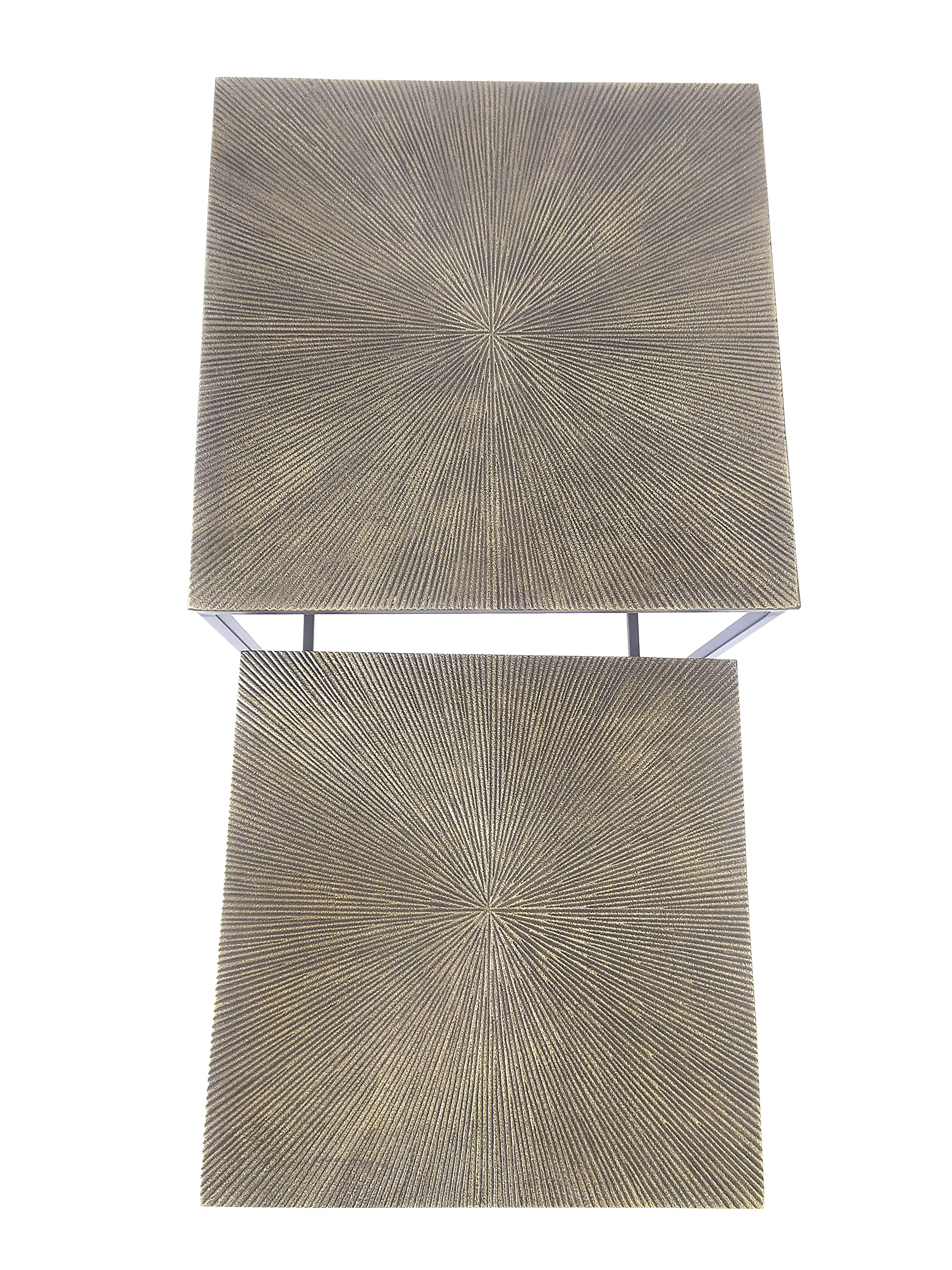 Noble House Garnet Metal Nesting Table Set - 2-Piece Square Coffee Side Tables for Living Room, Bedroom, or Office - Modern End Tables with Sturdy Metal Frame & Elegant Garnet Finish