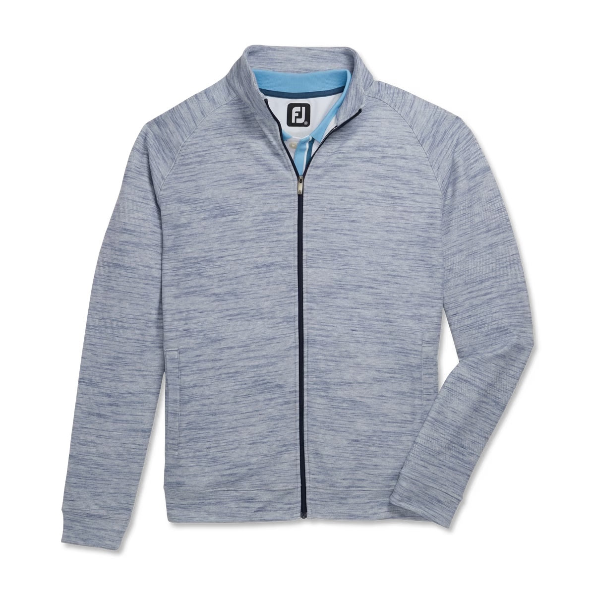 Footjoy Heather Jersey Fleece Full Zip Jacket - Men's Golf Pullover with Zipper (Previous Season Style) - Perfect for Golfing, Outdoor Sports & Casual Wear
