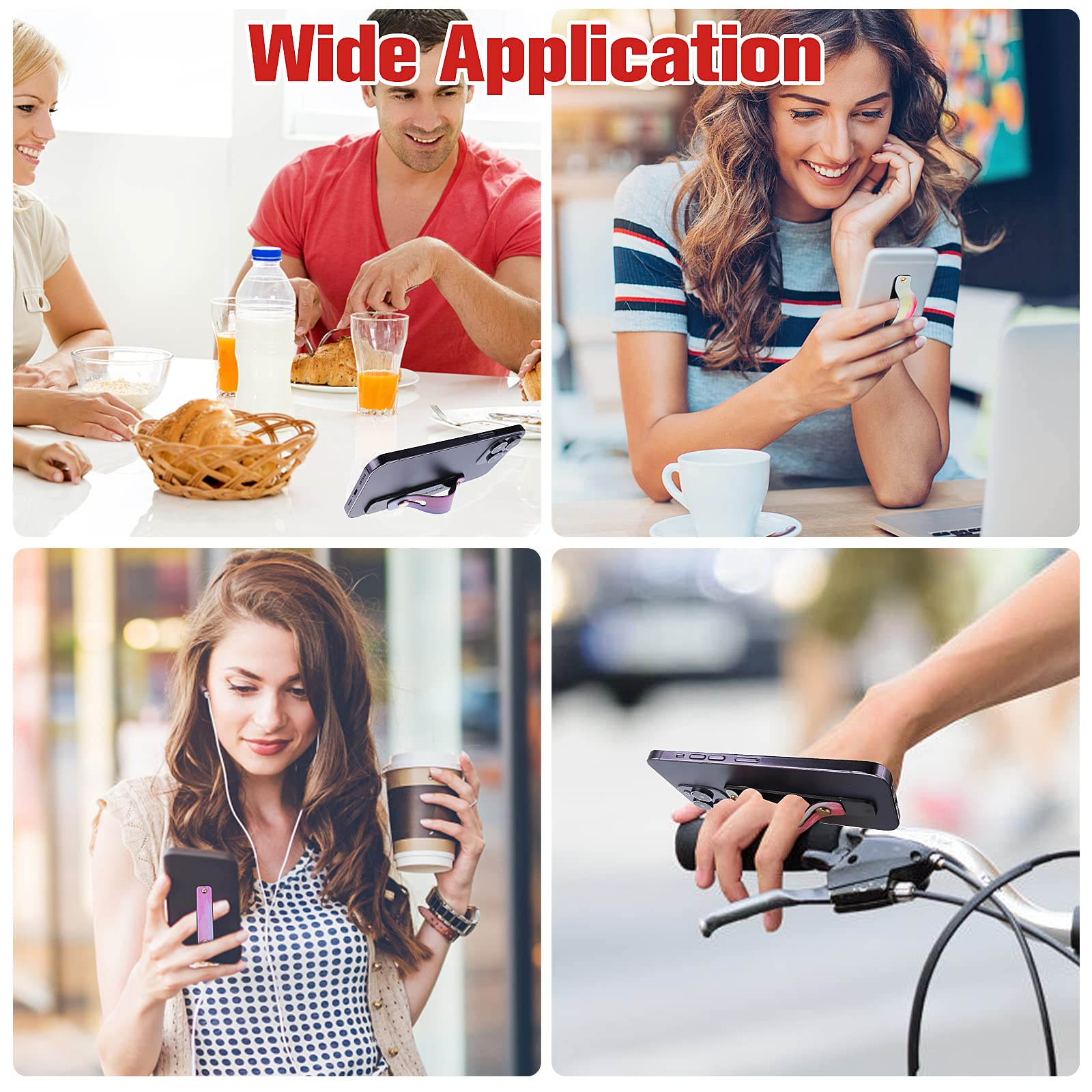 **Cobee Phone Loop Finger Holders – 5 Pack Universal Silicone Phone Grip & Telescopic Stand for Smartphones & Tablets (Color Painting) – Perfect for Hands-Free Viewing, Gaming & Secure Grip**