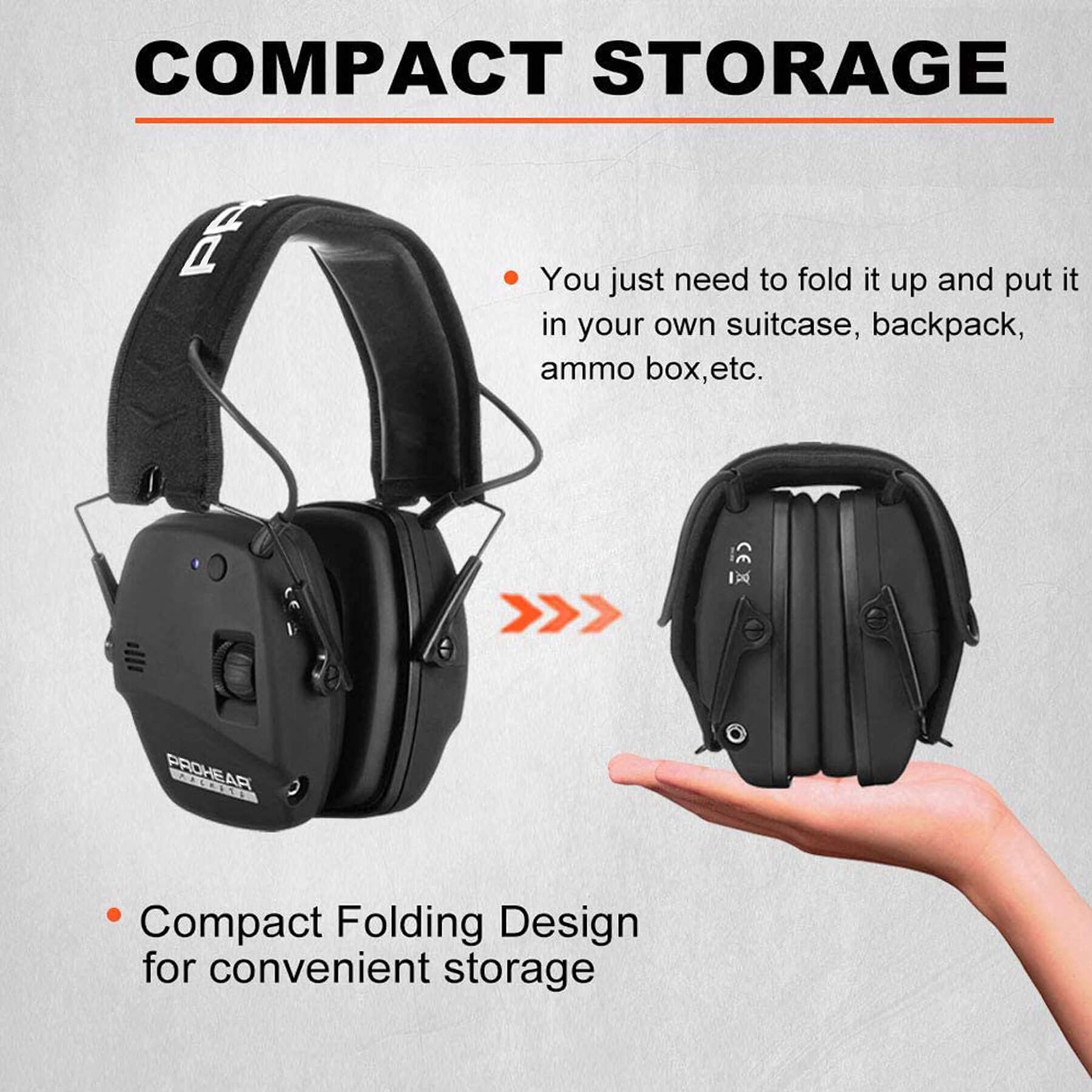 PROHEAR 030 Bluetooth 5.4 Electronic Shooting Earmuffs - Noise Cancelling & Sound Amplification Hearing Protection for Gun Range, Hunting & Shooting Sports - Perfect Gift for Men & Women (Black) - Ideal for Outdoor Activities, Shooting Practice & Hearing Safety