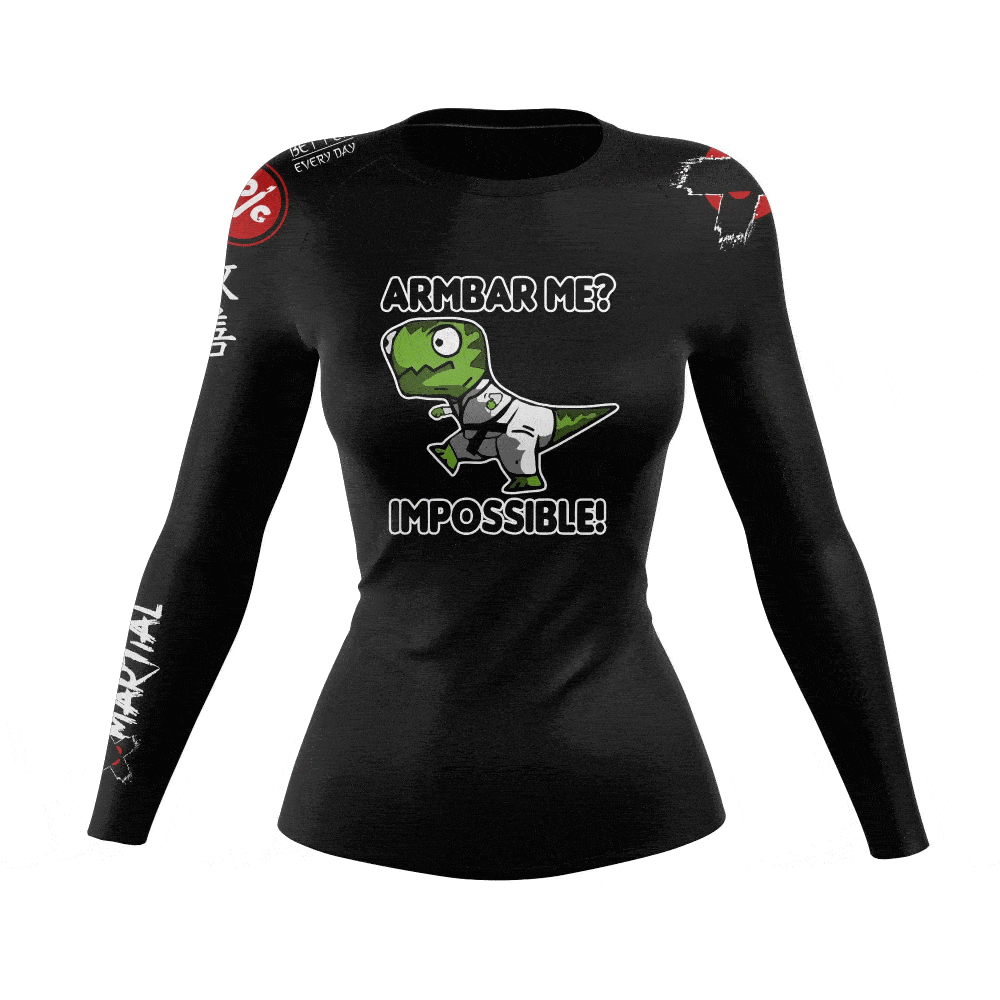 Armbar Me Women's BJJ Rash Guard - Long Sleeve Compression Shirt for Brazilian Jiu-Jitsu, MMA & Grappling - Moisture Wicking & UV Protection for Training & Competition