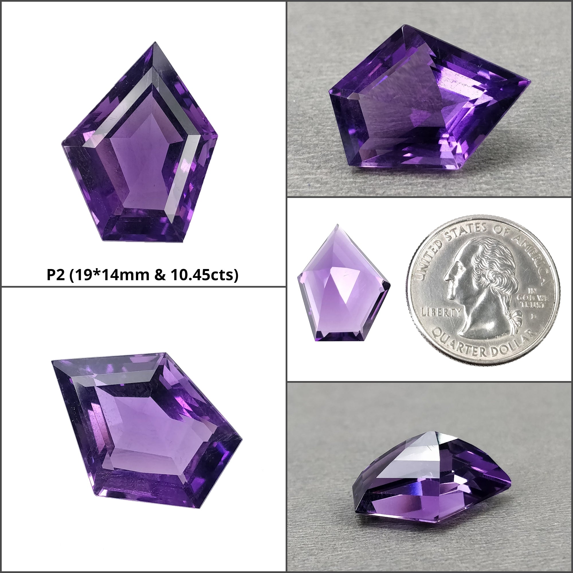 Natural Untreated Purple Amethyst Quartz Gemstone - Hexagon Cut Uneven Shape for Jewelry Making, Healing Crystals & Spiritual Decor