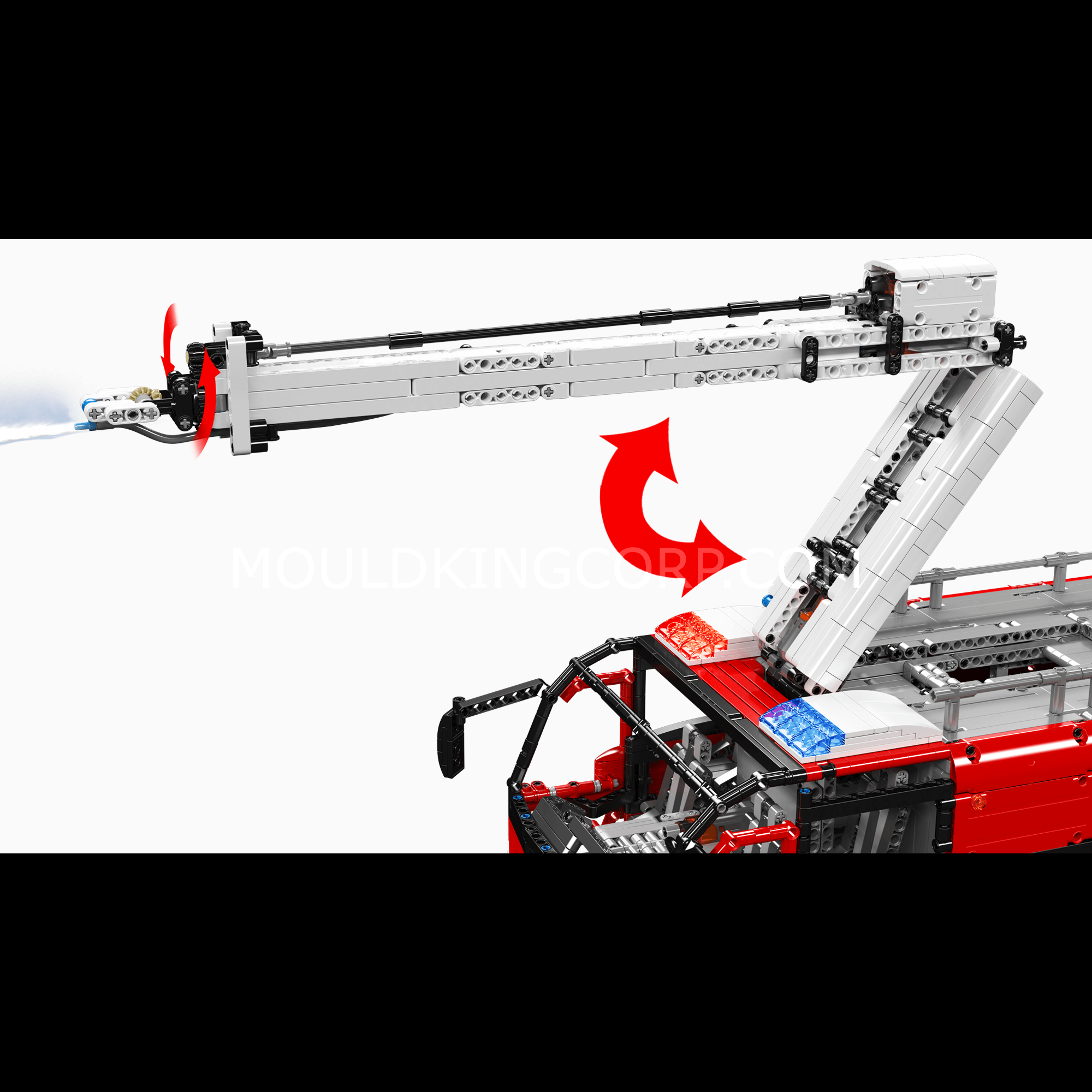 MOULD KING 19004S RC Pneumatic Airport Rescue Vehicle Building Set - 6,653 PCS STEM Toy for Kids & Adults | Remote Control Construction Model for Aviation Enthusiasts, DIY Engineering Project & Collector's Display