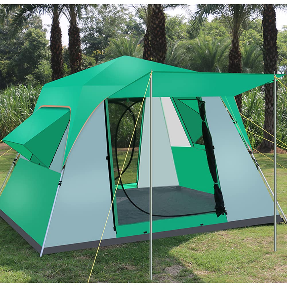 5-8 Person Pop-Up Camping Tent with Double Zipper Doors & Carry Bag - Family Outdoor Tent for Hiking, Beach, Garden & Backyard Camping Adventures