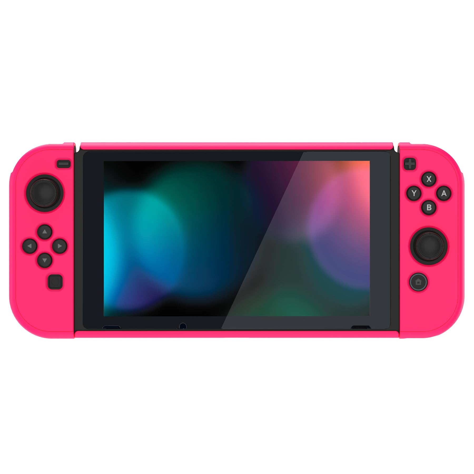 PlayVital Upgraded Dockable Case for Nintendo Switch Joy-Con - Ergonomic Protective Cover with Detachable Shell for Joy-Con Controllers (Glow Pink) - Perfect for Gaming, Travel & Storage Protection