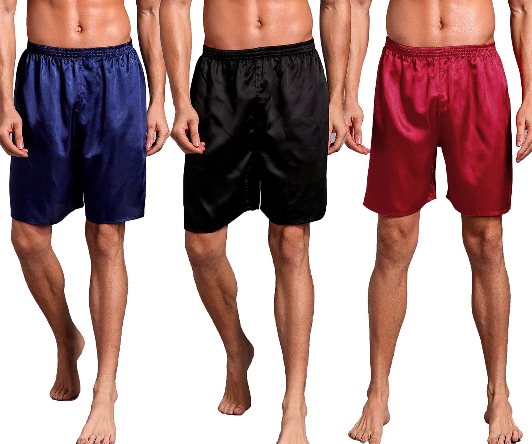 Admireme Men's Satin Boxer Shorts - Soft Sleepwear & Lounge Underwear for Comfortable Nightwear and Relaxing at Home