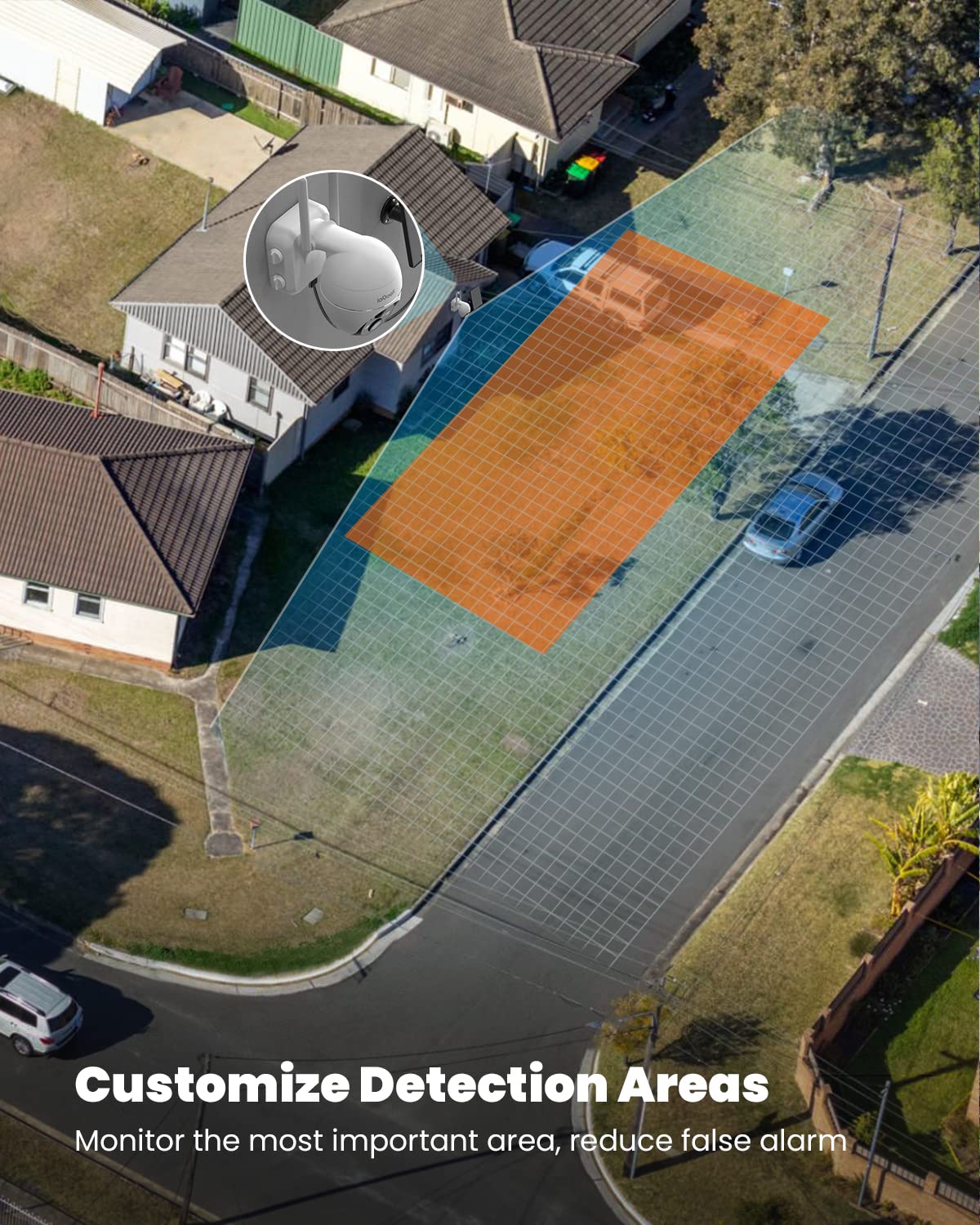 ieGeek 2K Solar Security Camera Wireless Outdoor - 360° PTZ WiFi Battery Home Surveillance System with AI Motion Detection, Smart Siren & 3MP Color Night Vision | Weatherproof for Yard, Garage & Driveway Protection | 2-Way Audio & App Alerts