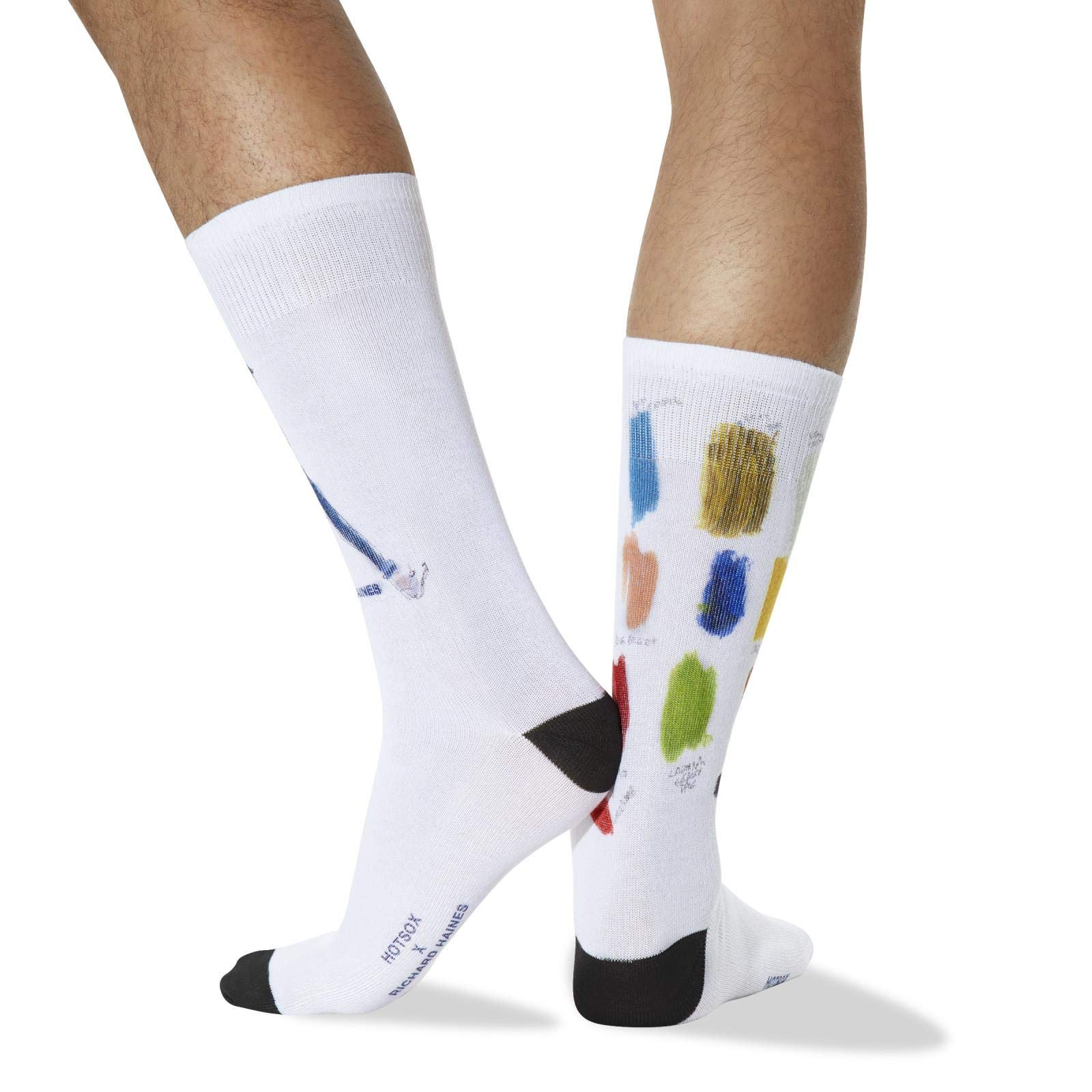 Hot Sox Men's Paint Socks Size 6-12.5 - White for Casual & Work Wear