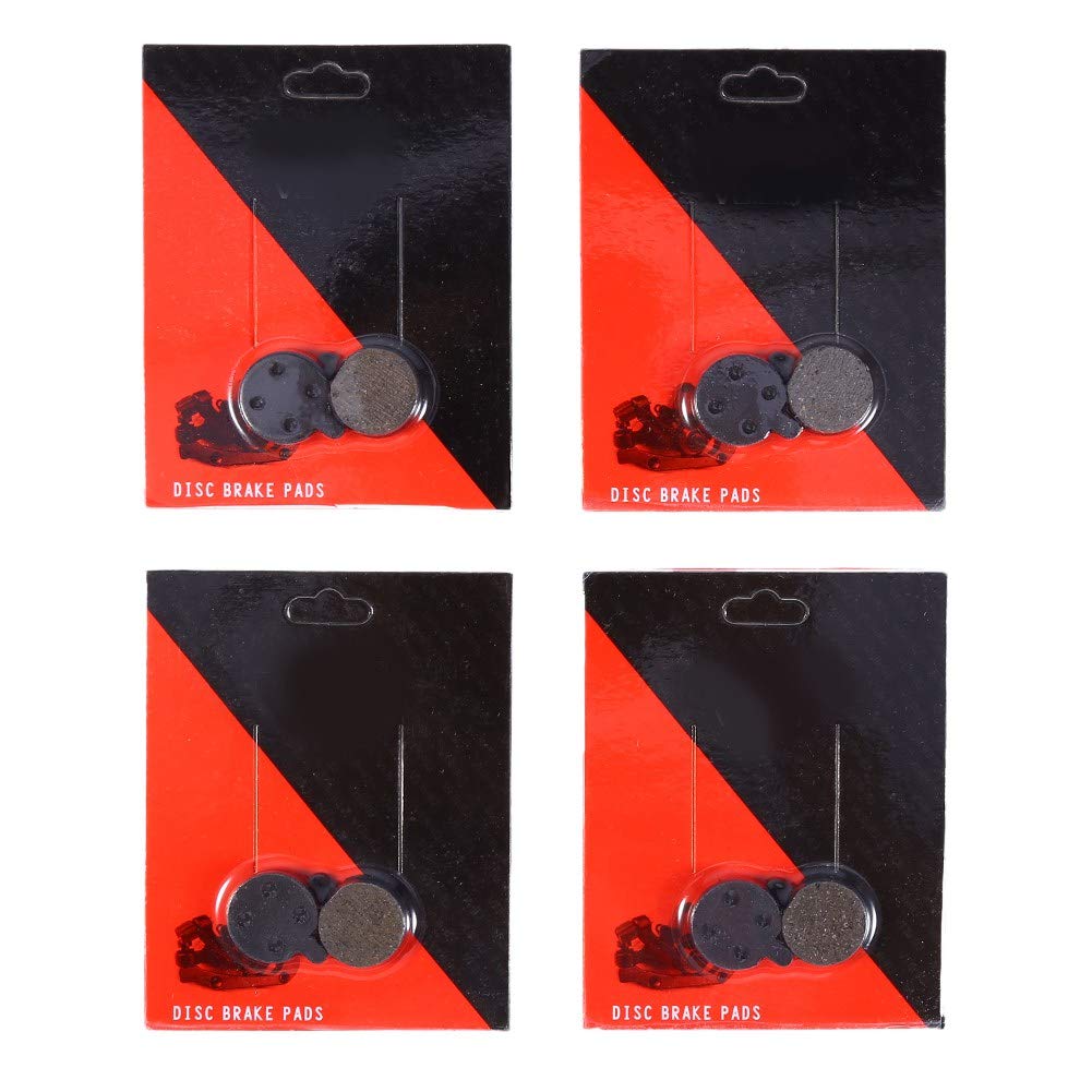4 Pairs Disc Brake Pads - Resin & Semi-Metal Brake Pads for Road & Mountain Bikes - Perfect for Commuting, Trail Riding & Off-Road Adventures