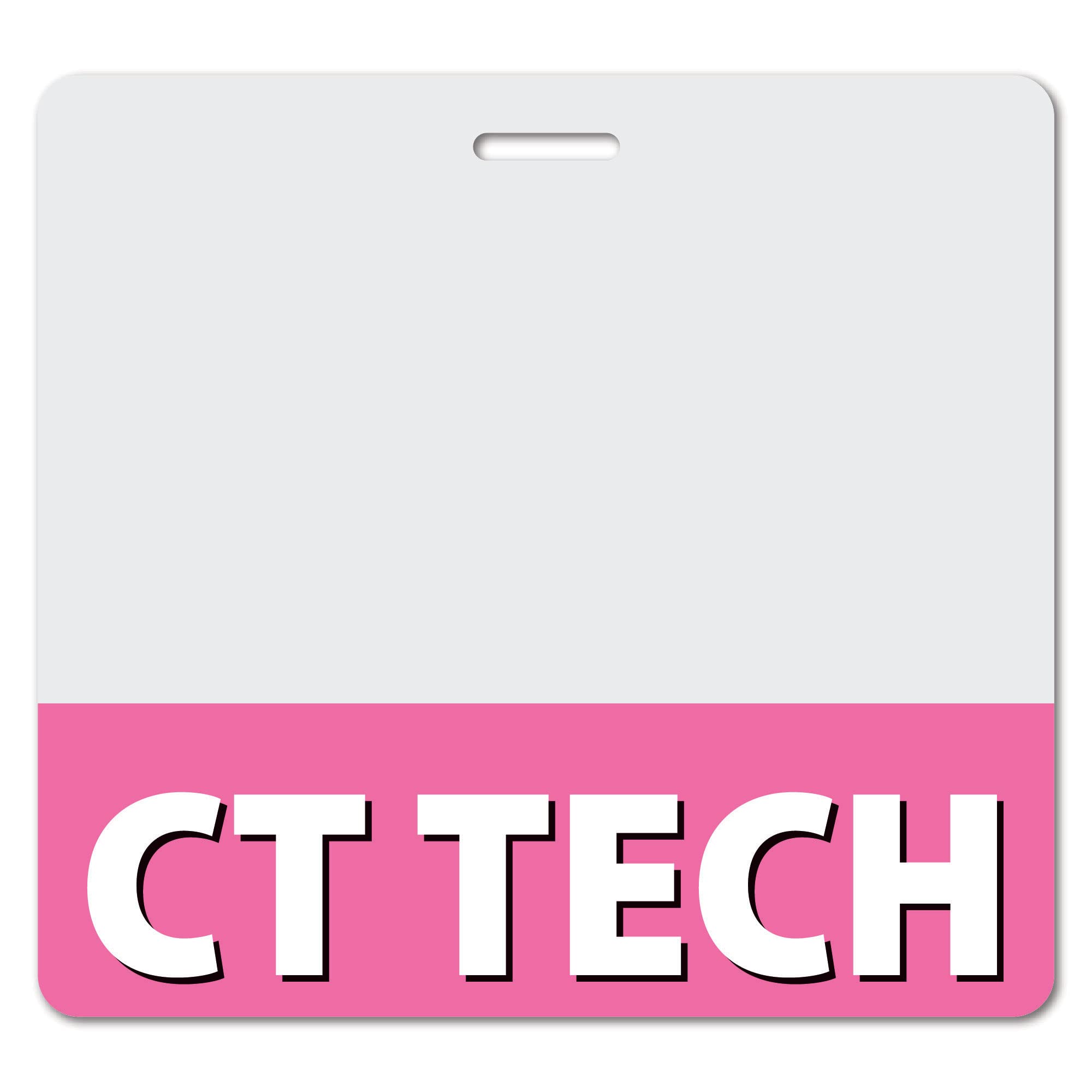 CT TECH Heavy Duty Horizontal Pink ID Badge Cards (50 Pack) - Spill & Tear Proof, Double-Sided USA Printed - Quick Role Identifier for Events, Conferences & Workplace Security by BadgeZoo