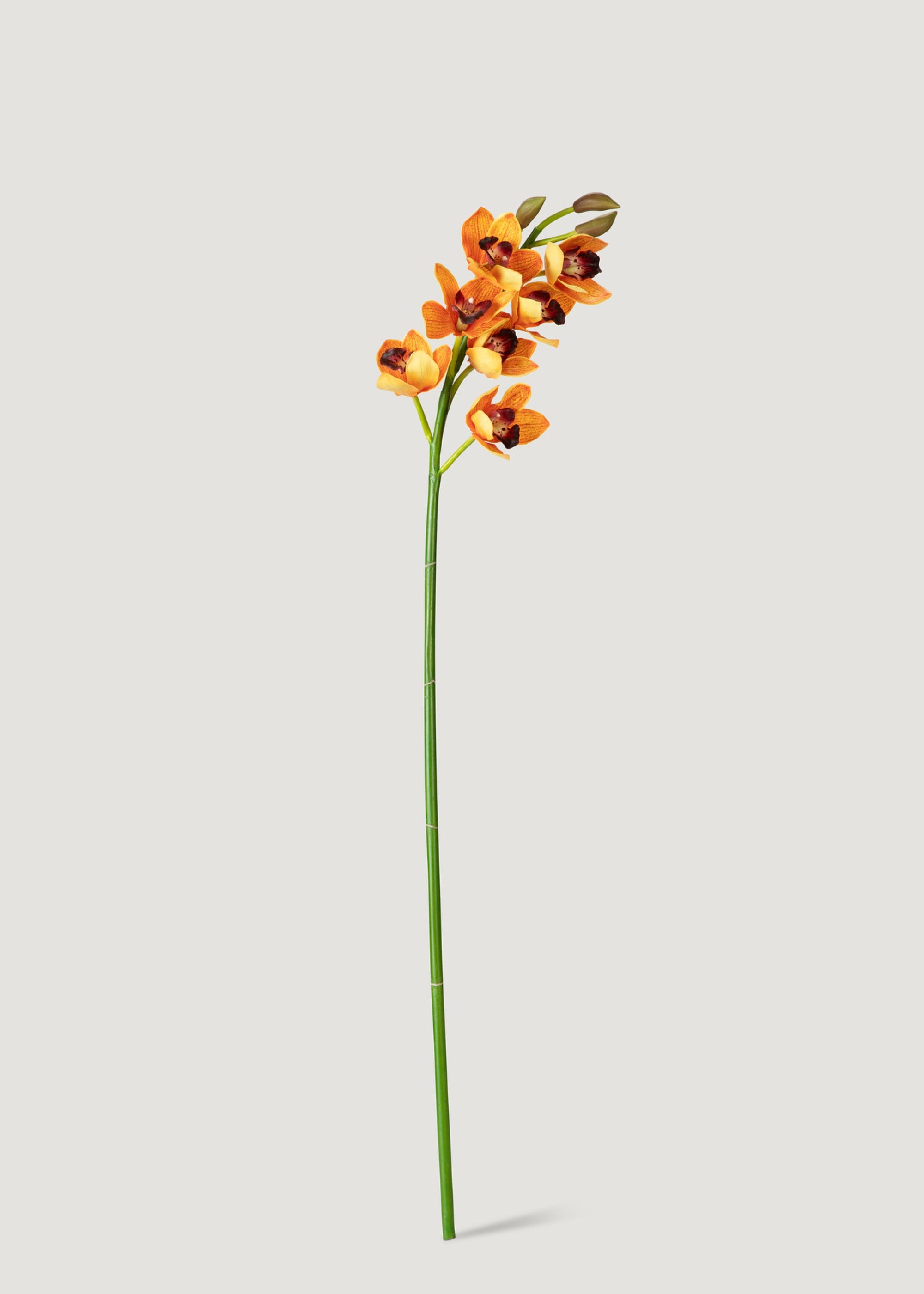 Premium Orange Artificial Cymbidium Orchid - 47