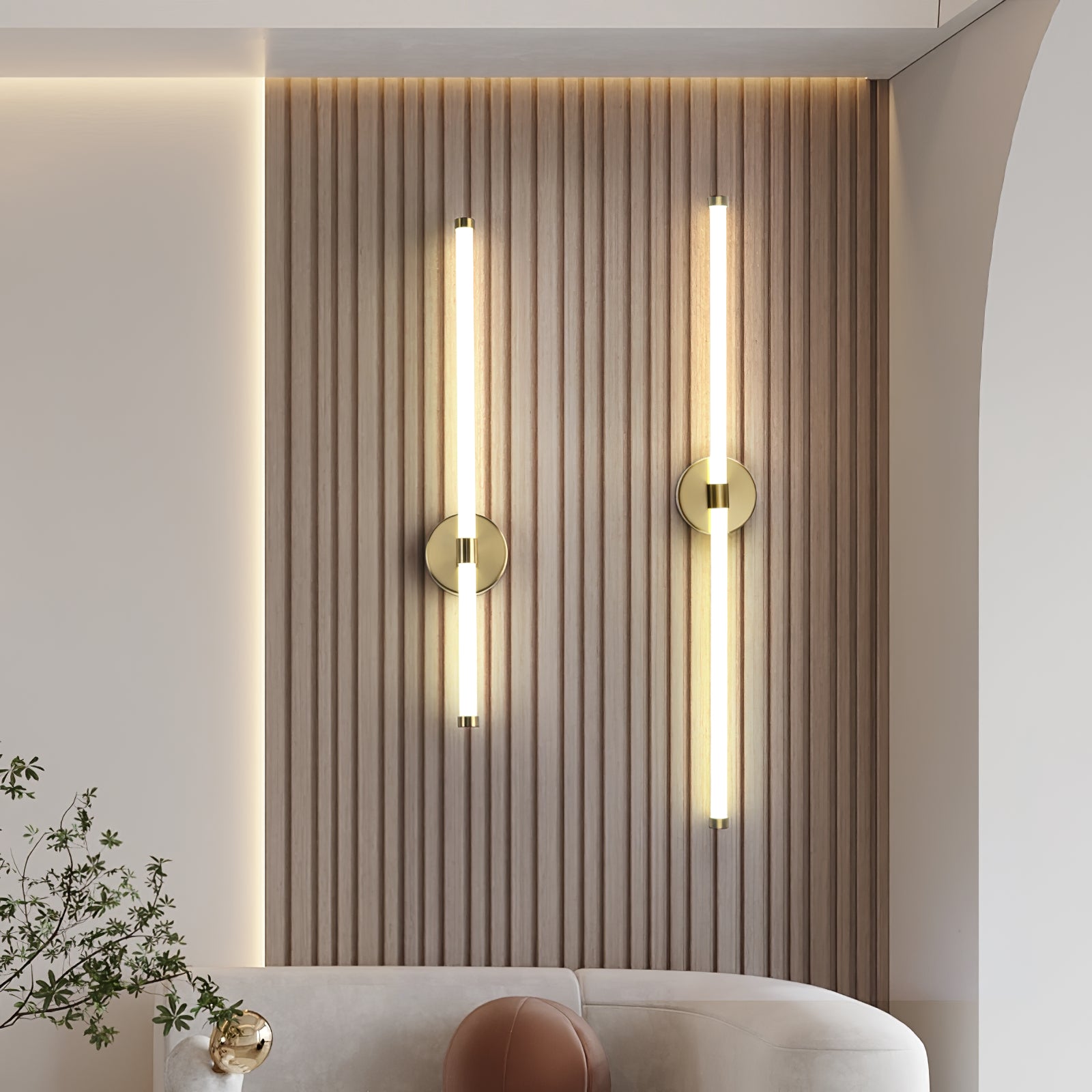 Modern Minimalist Vertical Wall Sconce LED Light Fixture - Sleek Contemporary Bedroom or Living Room Lighting for Home Decor