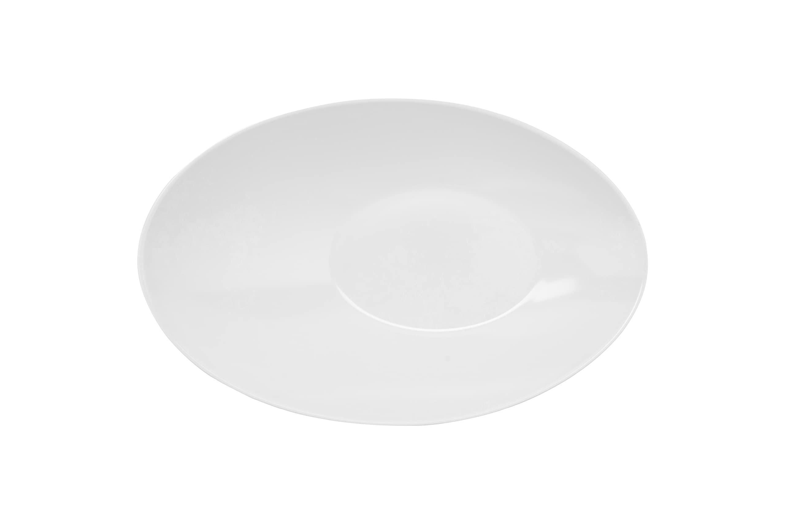 G.E.T. B-797-W White 1 Quart Angled Oval Cascading Serving Bowl - Perfect for Salads, Snacks, Pasta, Fruit & Entertaining - Elegant Tableware for Dinner Parties, Buffets & Home Decor