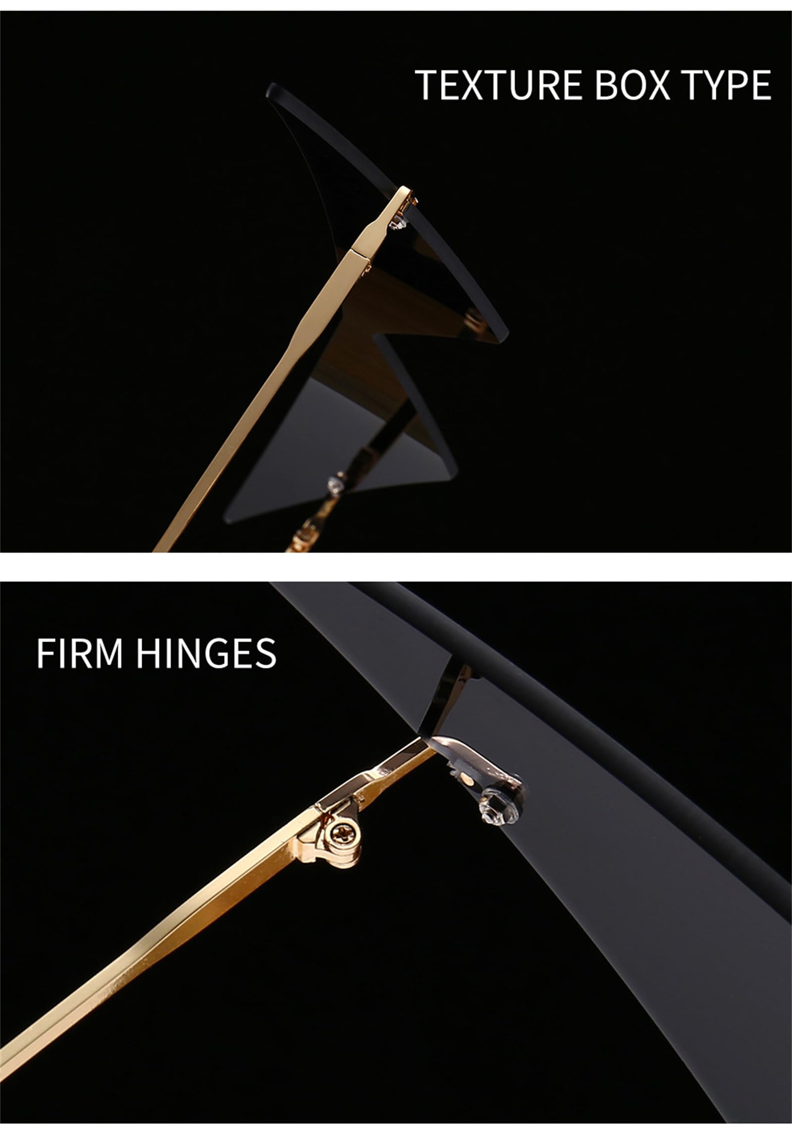 Trendy Frameless One Piece Triangle Sunglasses for Women & Men - UV Protection Ocean Lens - Perfect for Beach, Party, and Prom