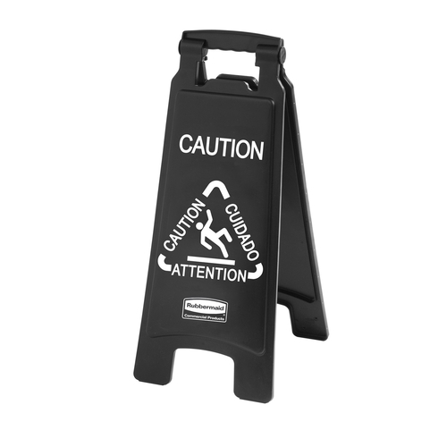 Rubbermaid Bilingual Wet Floor Caution Sign - 2-Sided Warning for Slippery Surfaces | Ideal for Restaurants, Hotels & Office Safety