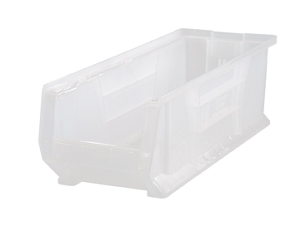 Quantum Storage Systems Clear Plastic Storage Containers - Stackable & Durable Organizers for Home, Office, and Garage Organization